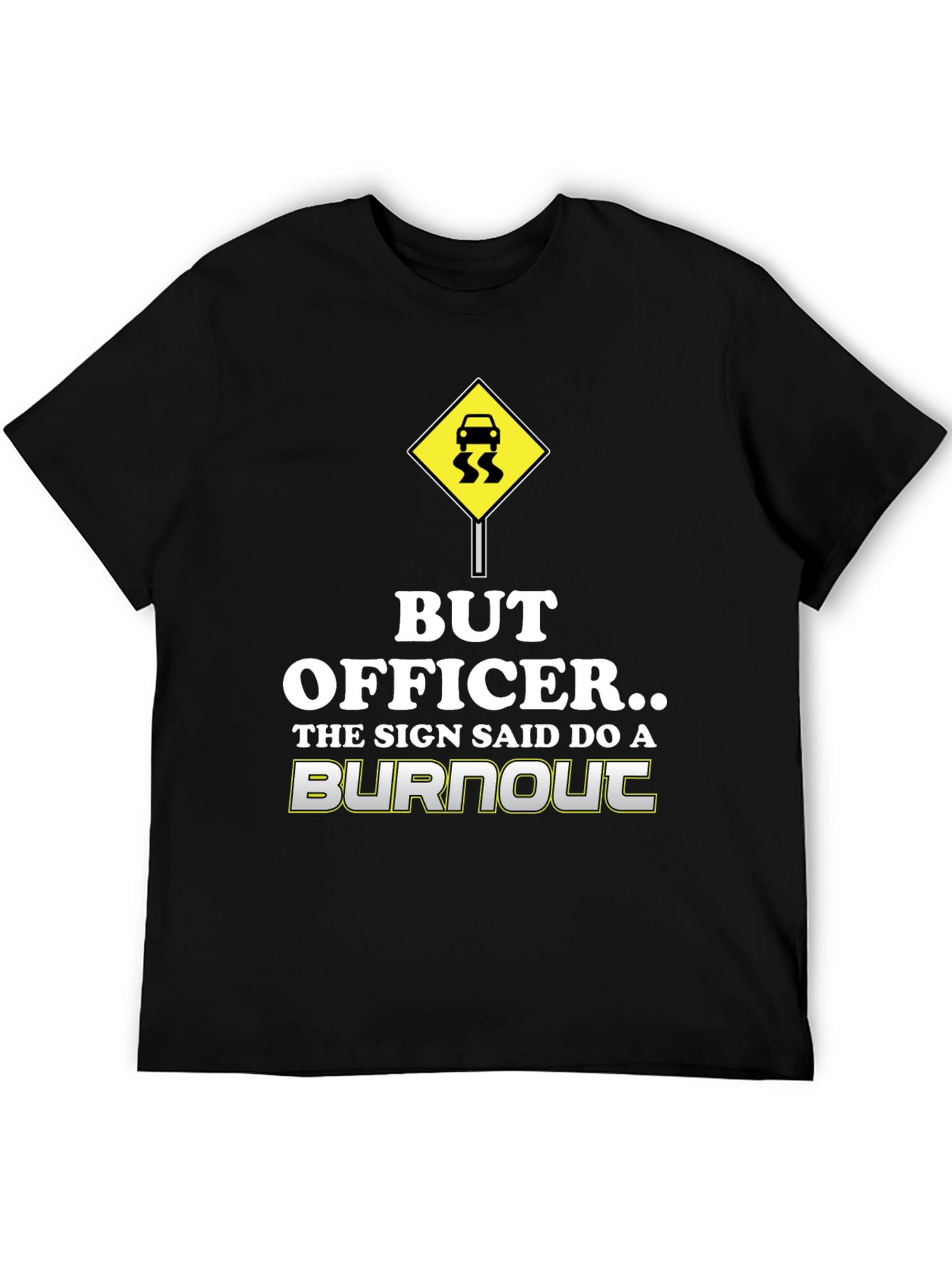 Black But Officer Burnout T-Shirt view 5