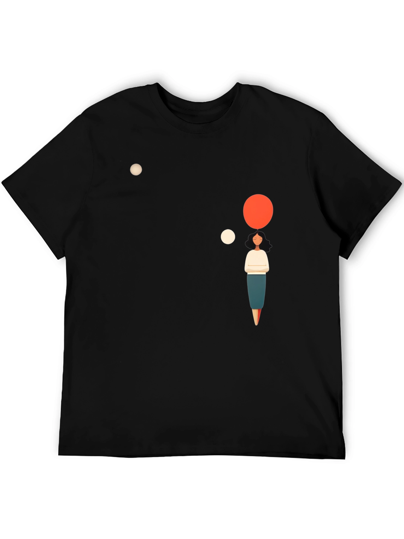 Black Modern Graphic Tee - Minimalist Thought Bubble Design view 5