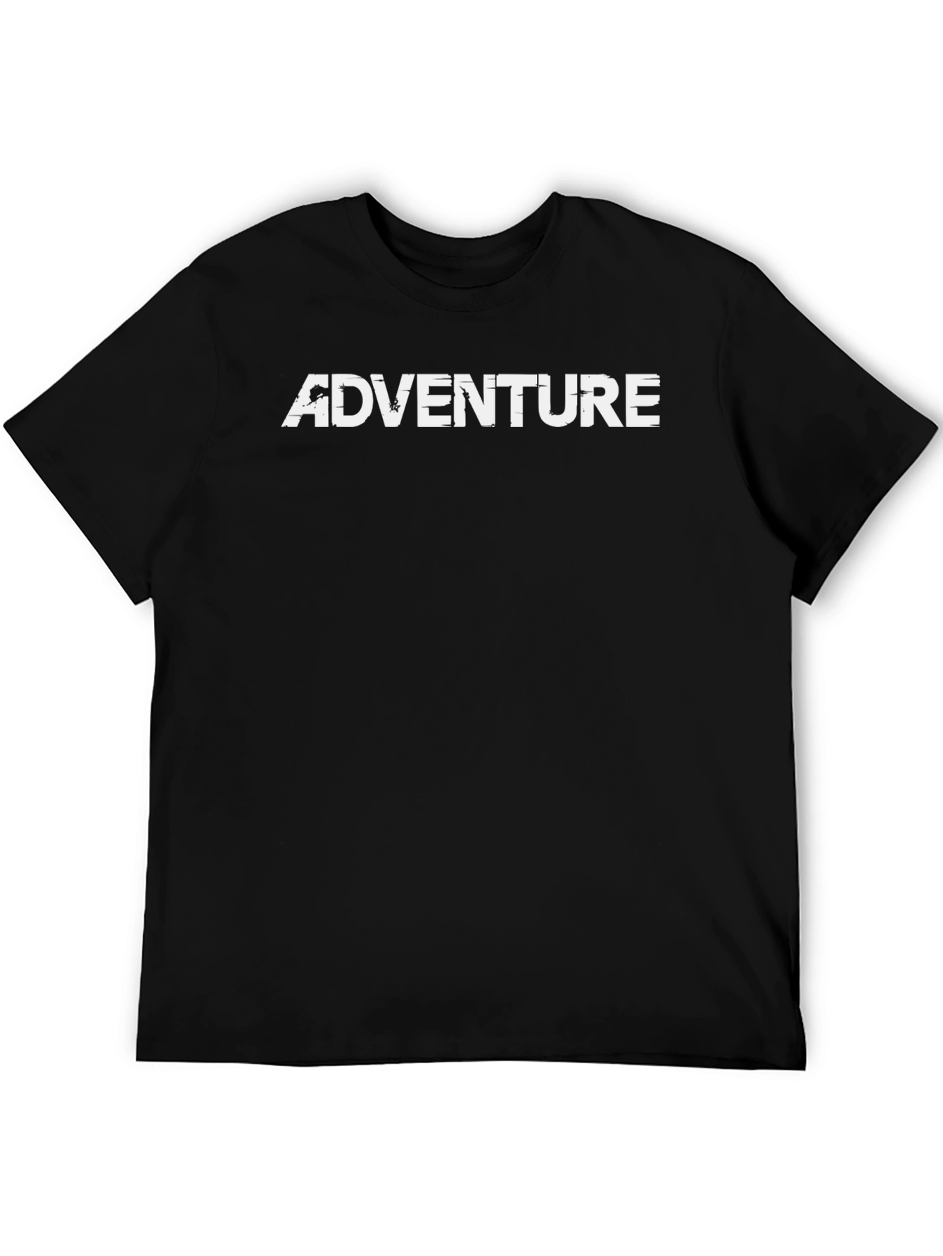 Black Adventure Graphic Tee - Black Cotton Casual T-Shirt view 5