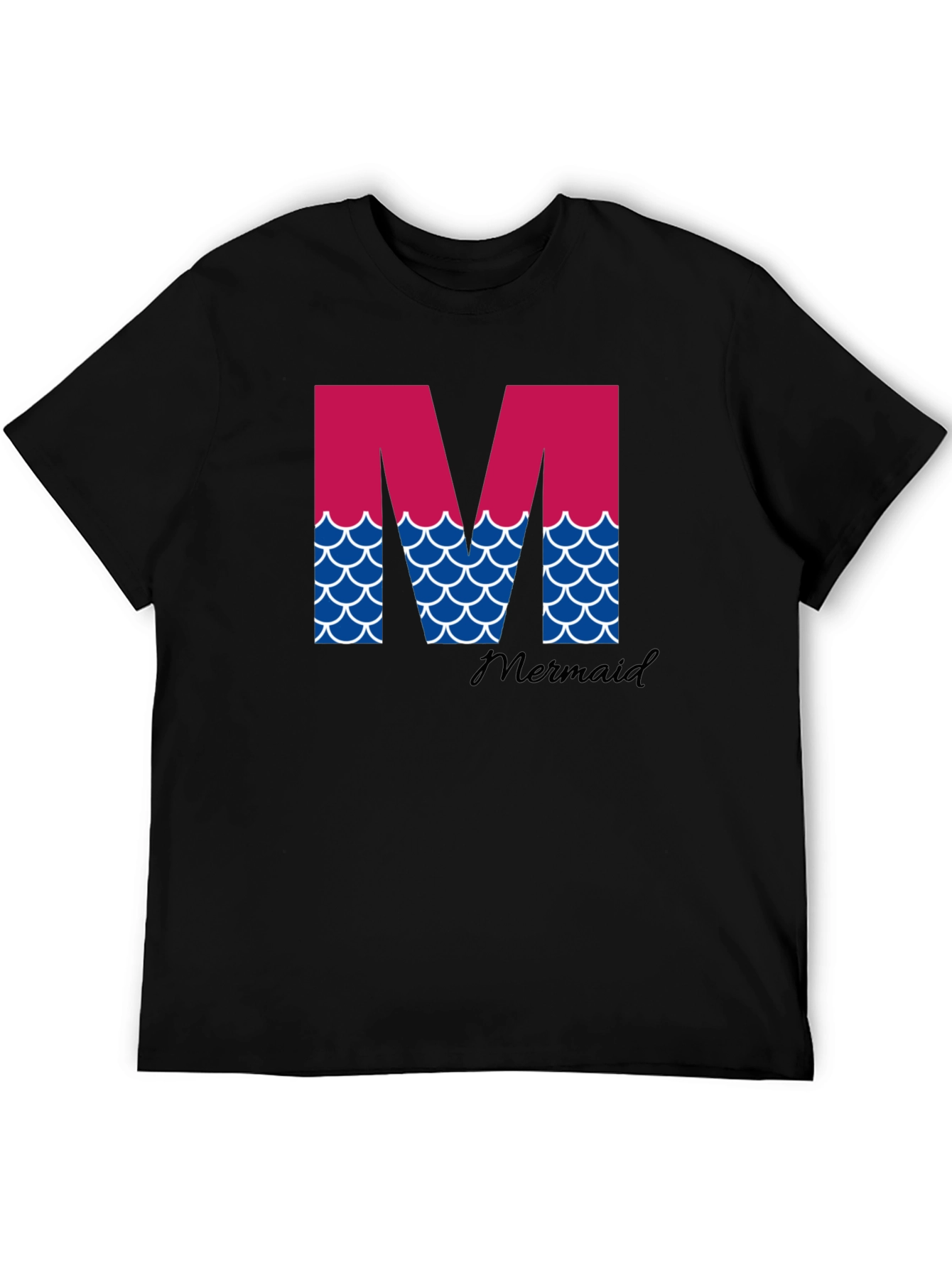 Black Mermaid Initial 'M' T-Shirt view 5
