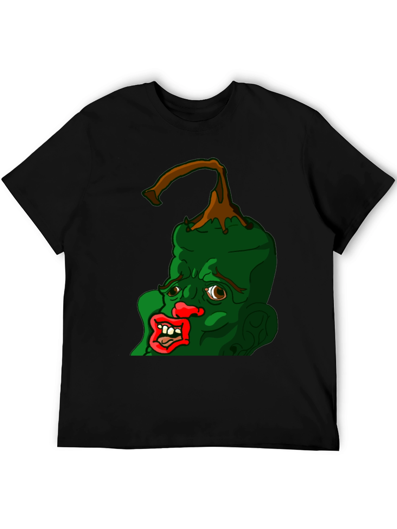 Black Grotesque Pepper Head Black T-Shirt view 5