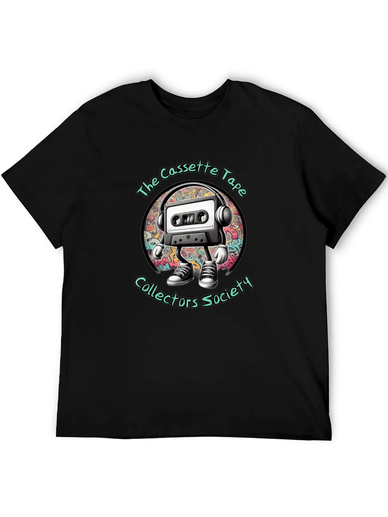 Black Cassette Tape Collectors Society Black Graphic Tee view 5