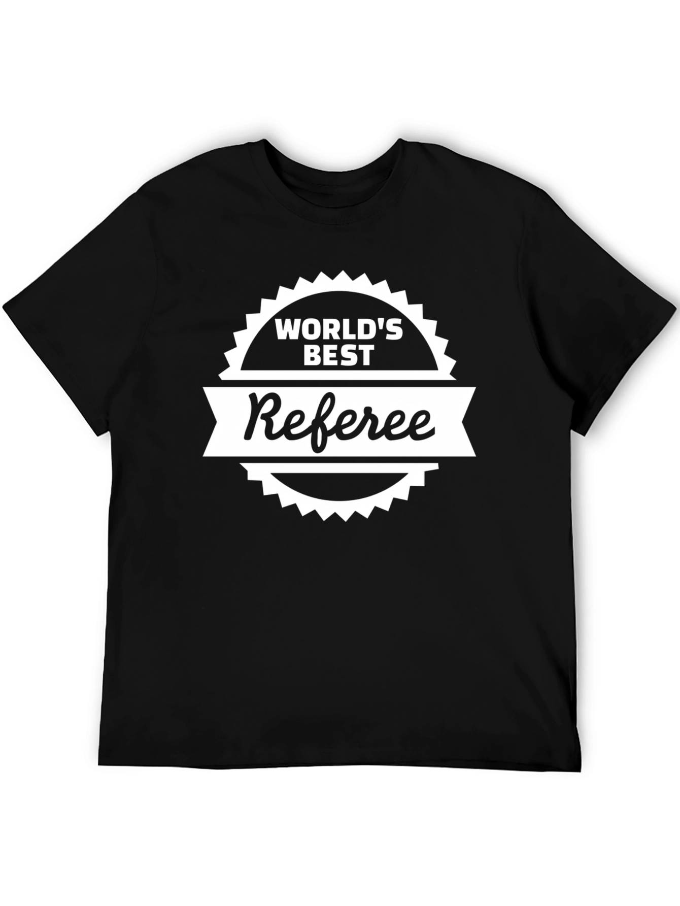 Black World's Best Referee T-Shirt - Black Novelty Tee view 5