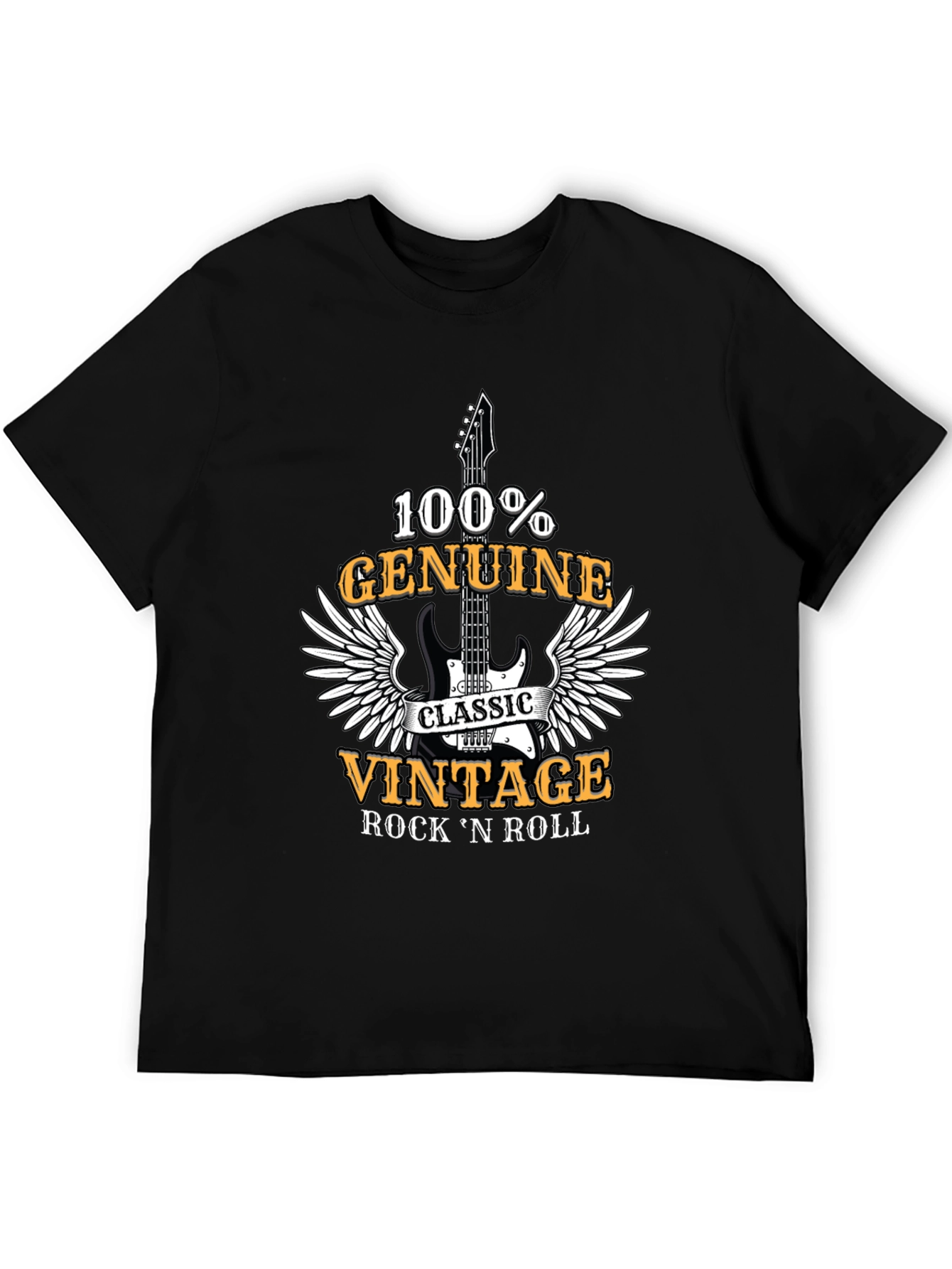 Black Vintage Rock 'n' Roll 100% Genuine T-Shirt view 5