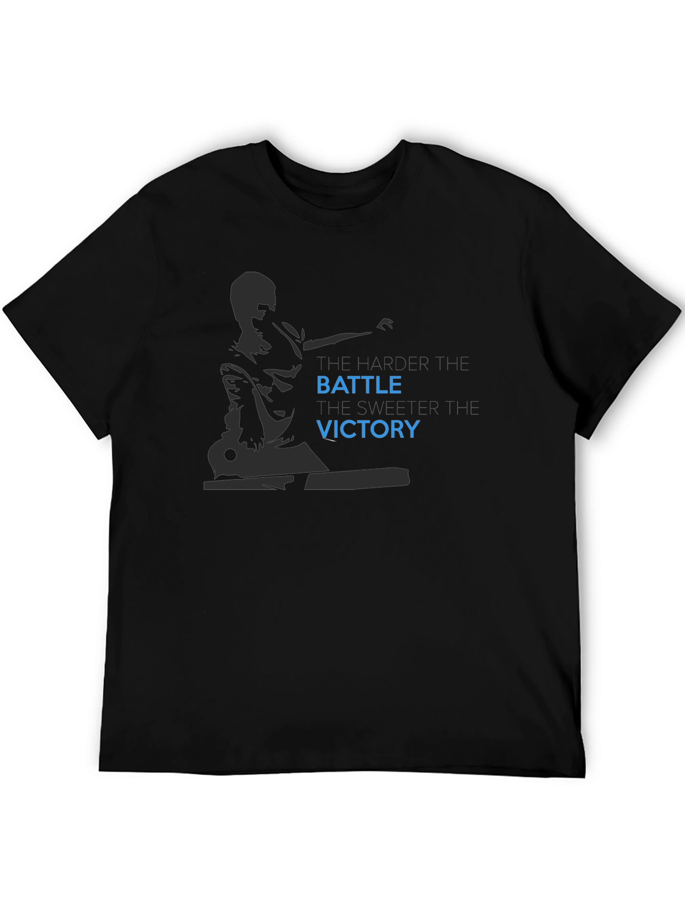 Black Battle Victory Graphic Print Black T-Shirt view 5