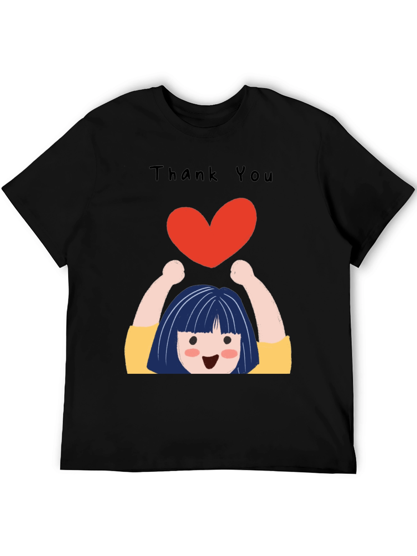 Black Thank You Heart Graphic T-Shirt view 5