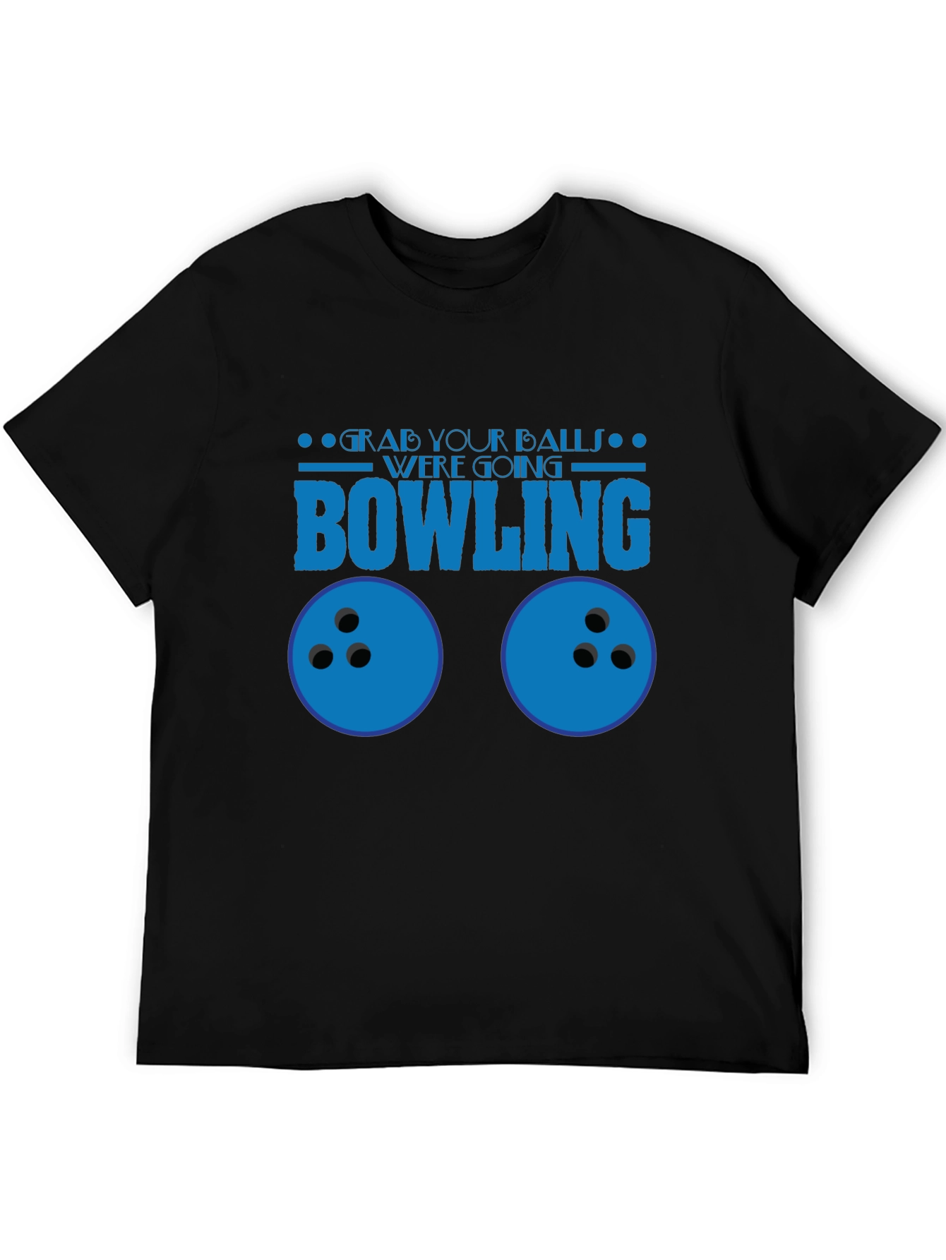 Black Grab Your Balls Bowling T-Shirt Funny Graphic Tee view 5