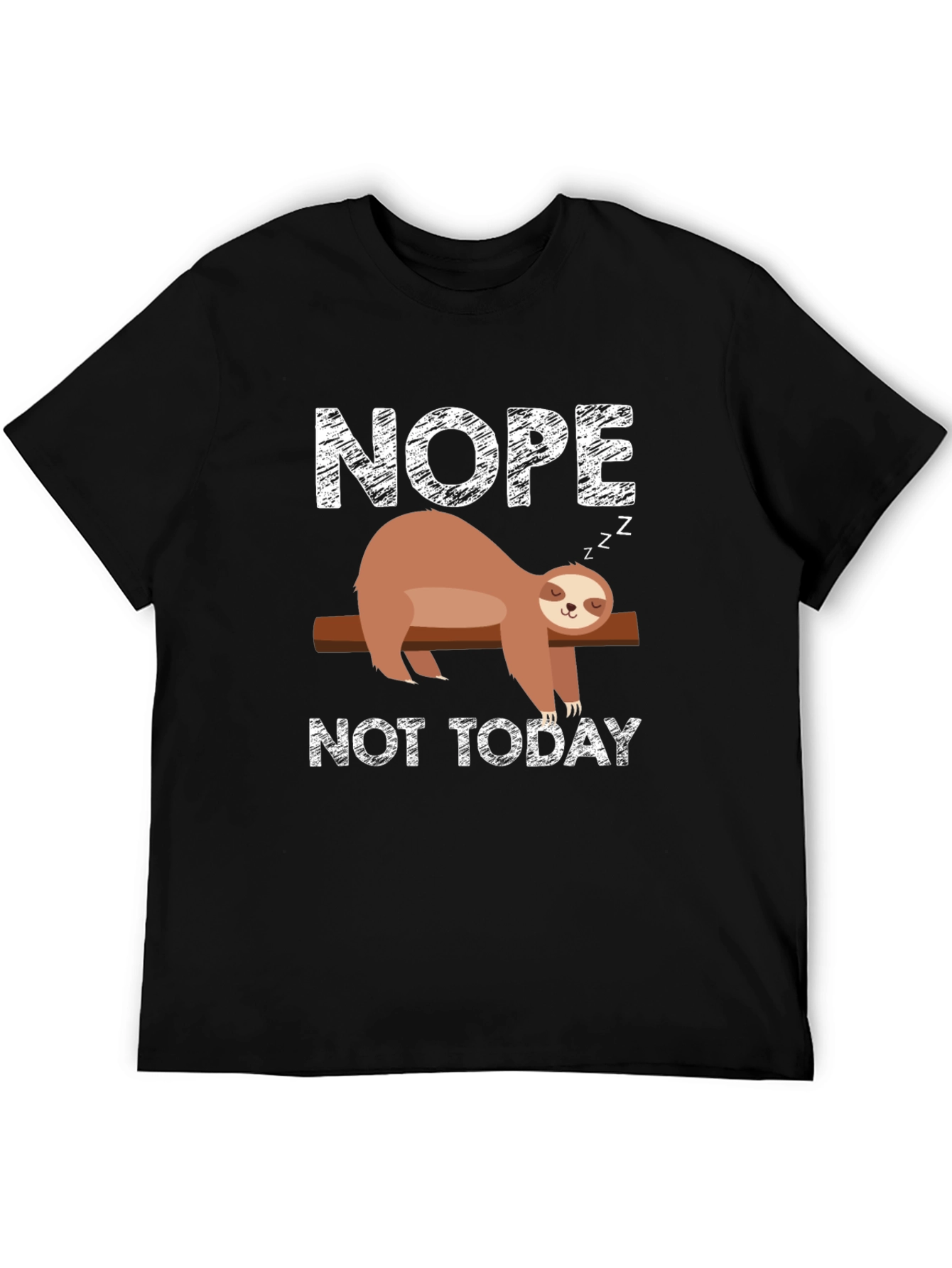 Black Nope Not Today Sloth Graphic Tee - Unisex view 5