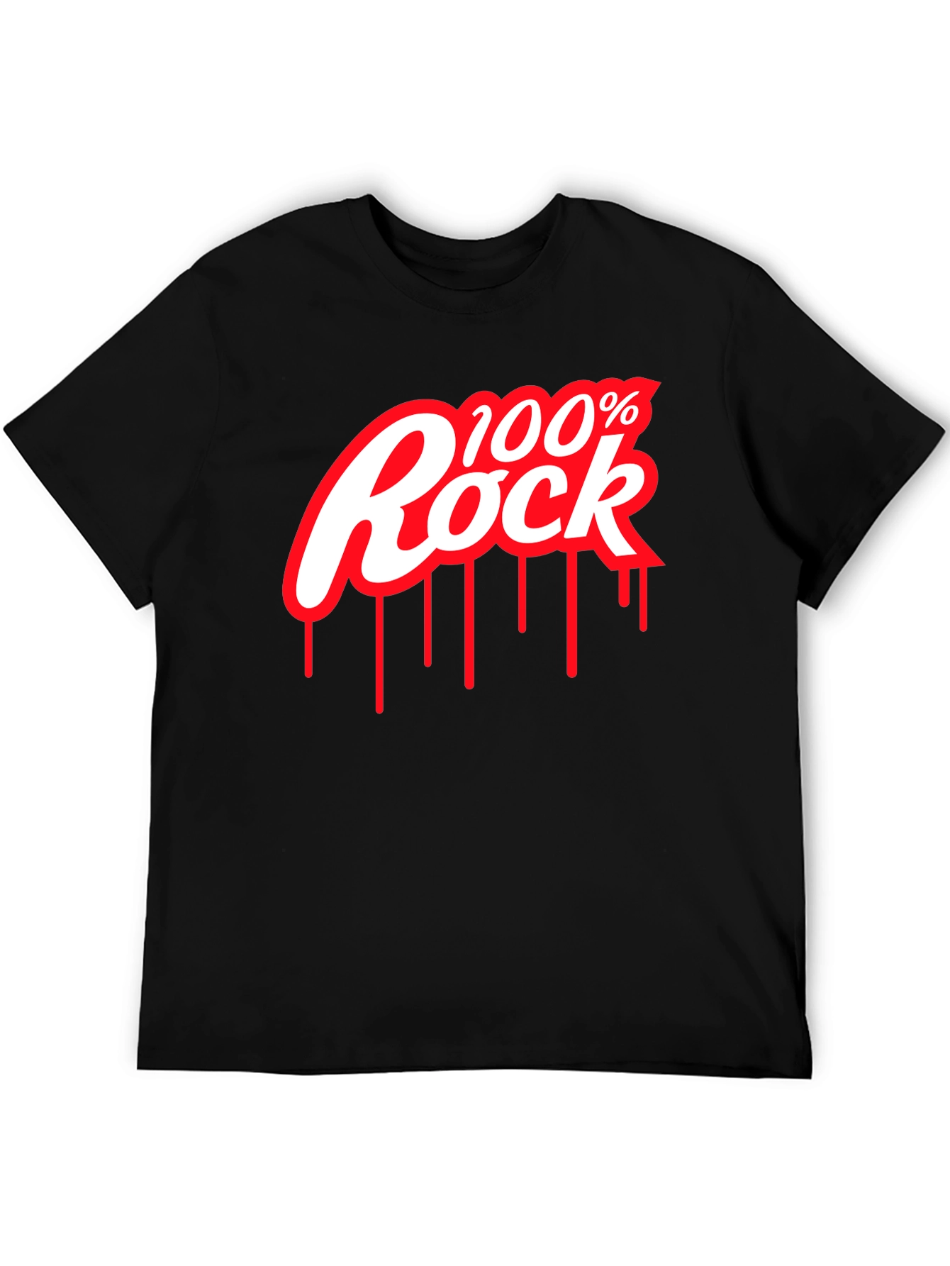 Black 100% Rock Graphic Tee - Black view 5