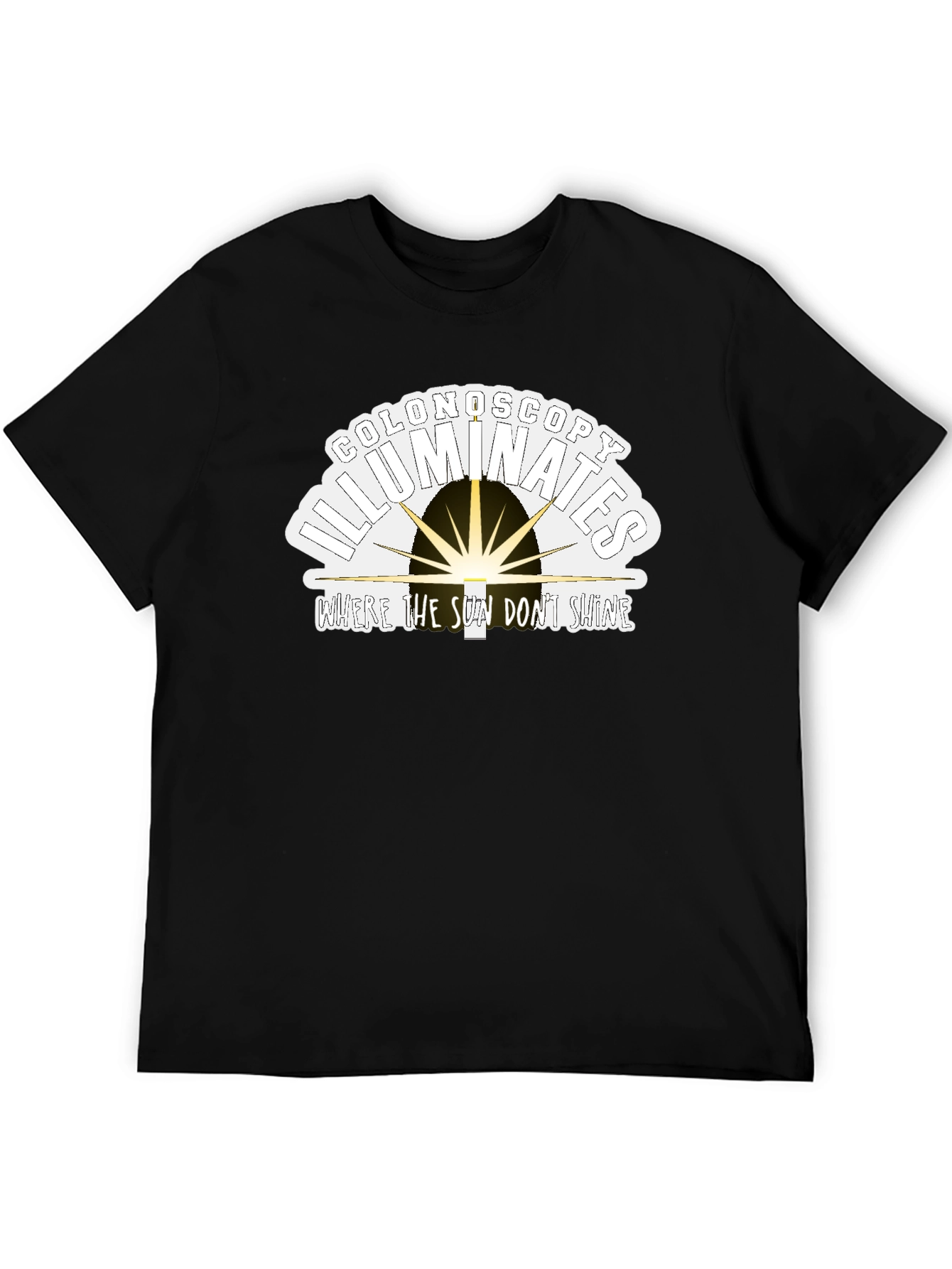 Black Colonoscopy Illuminates Funny T-Shirt view 5