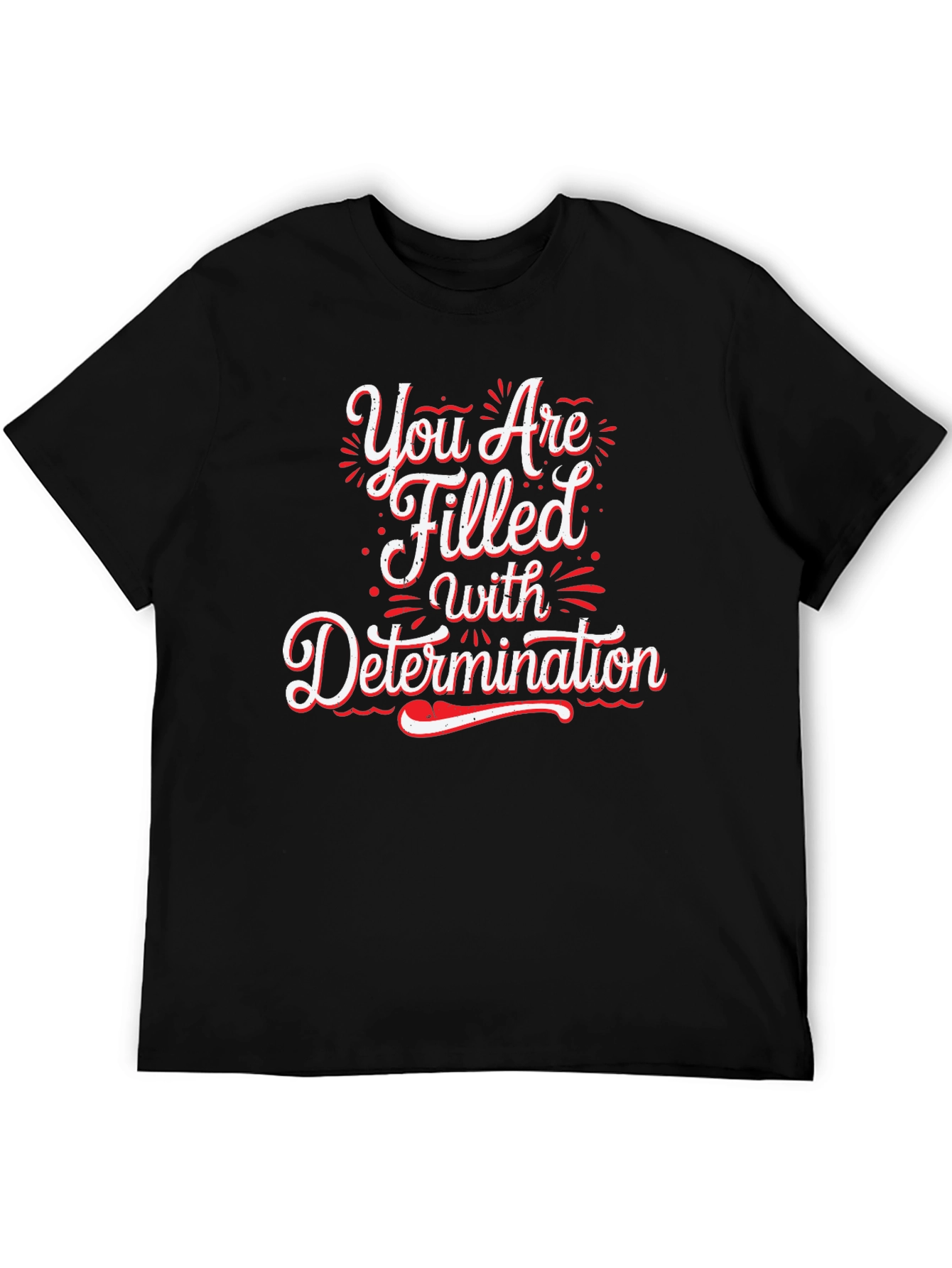Black Determination Graphic Black T-Shirt view 5