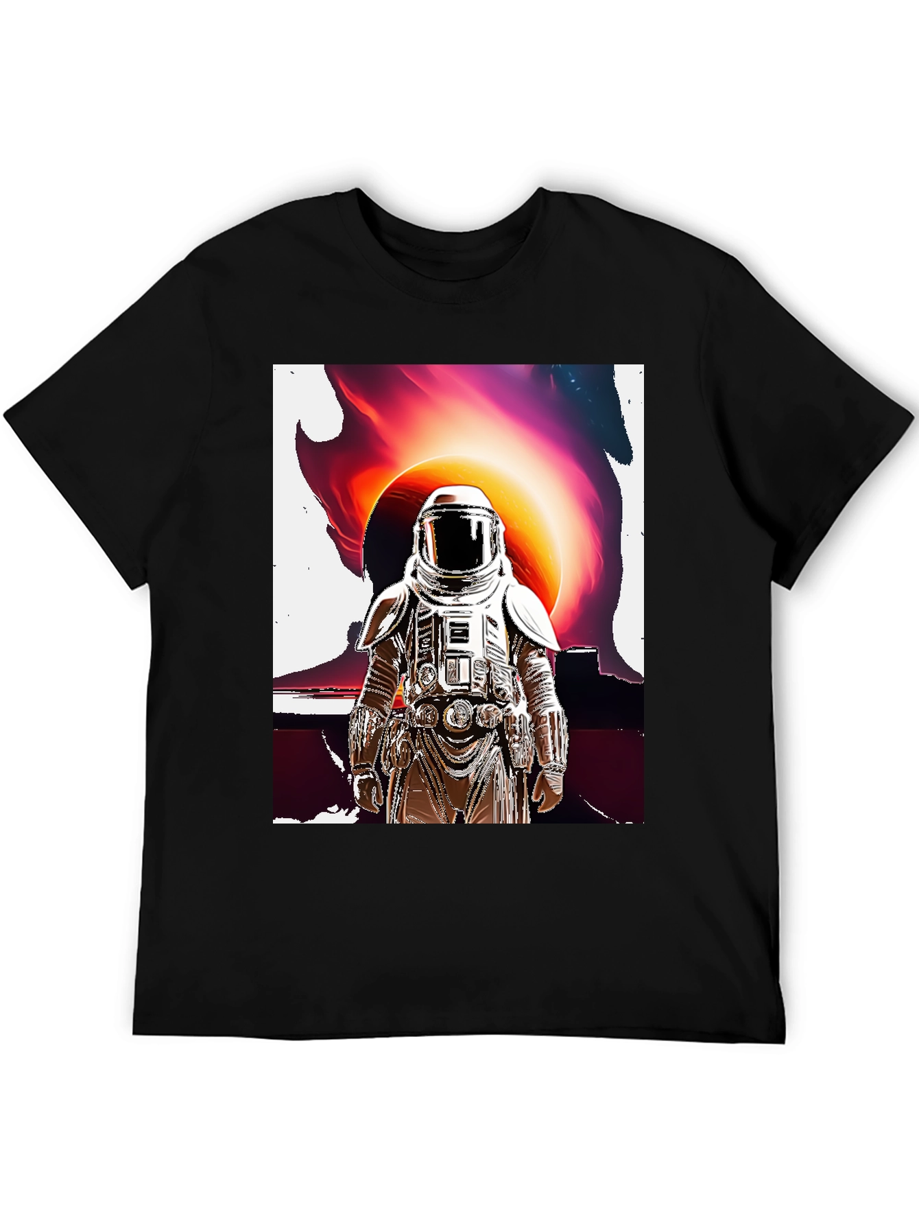 Black Astronaut Graphic T-Shirt - Space Art Tee view 5