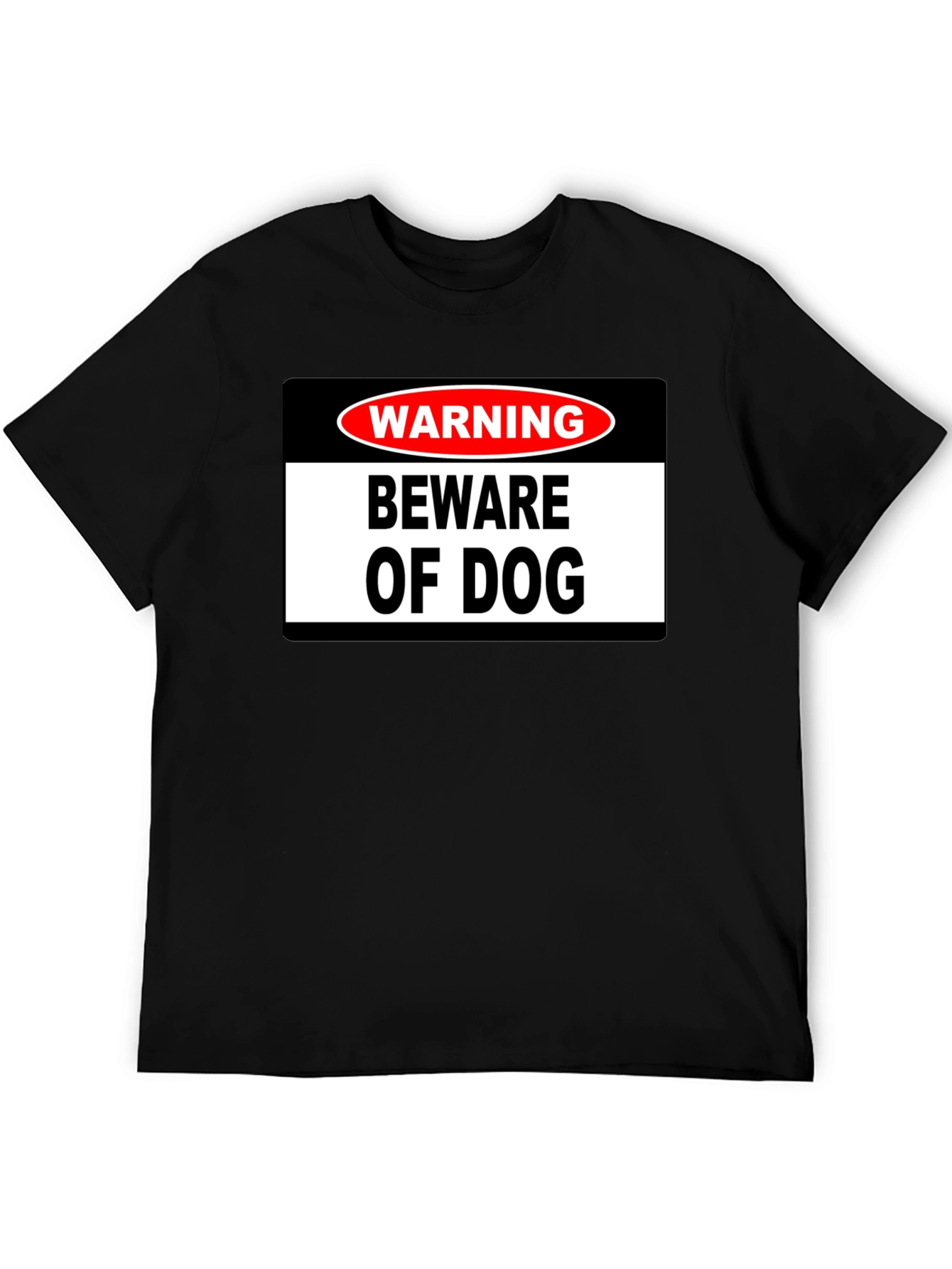 Black Warning Beware of Dog Graphic T-Shirt view 5