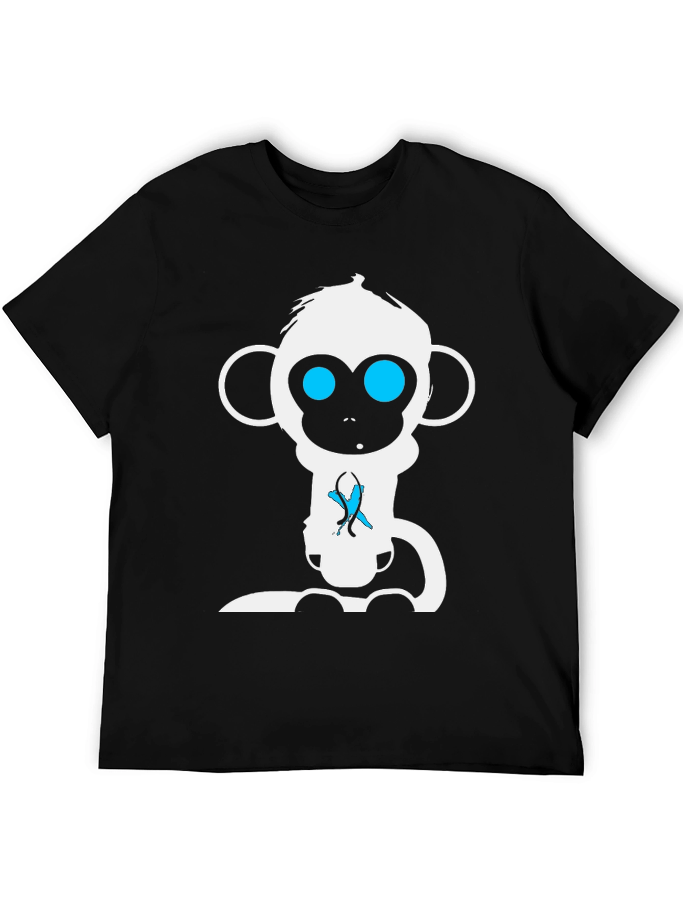 Black Monkey Graphic Tee - Black Cotton T-Shirt view 5