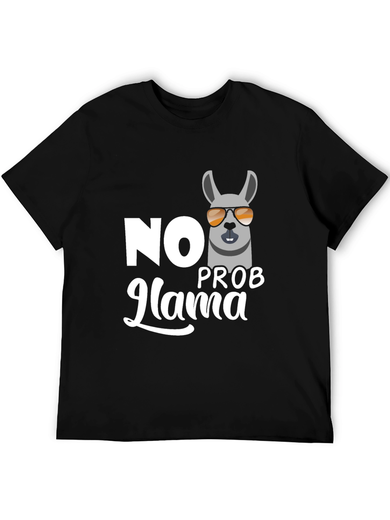 Black No Prob-llama Graphic T-Shirt view 5