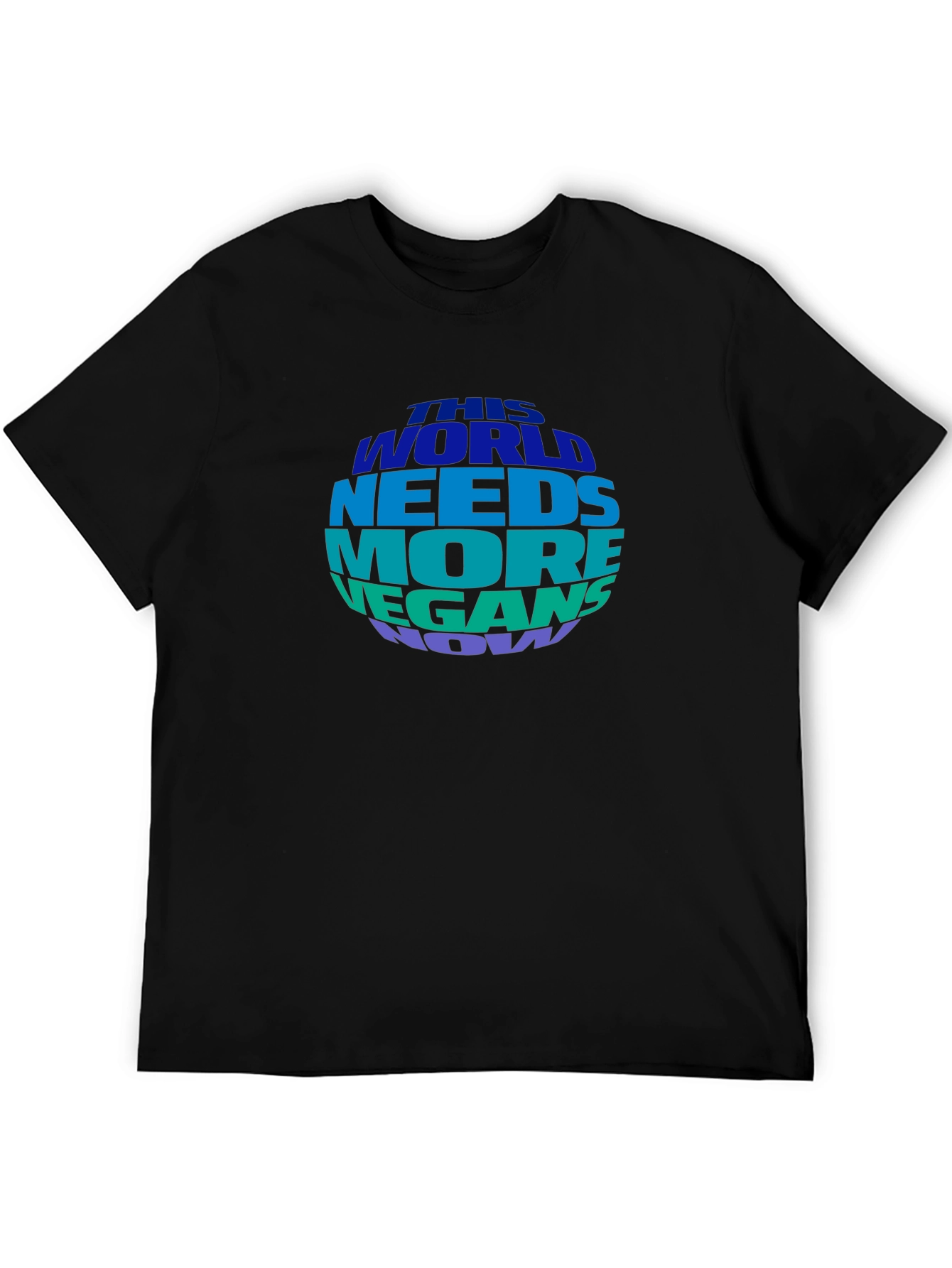Black Vegan T-Shirt - This World Needs More Vegans Now view 5