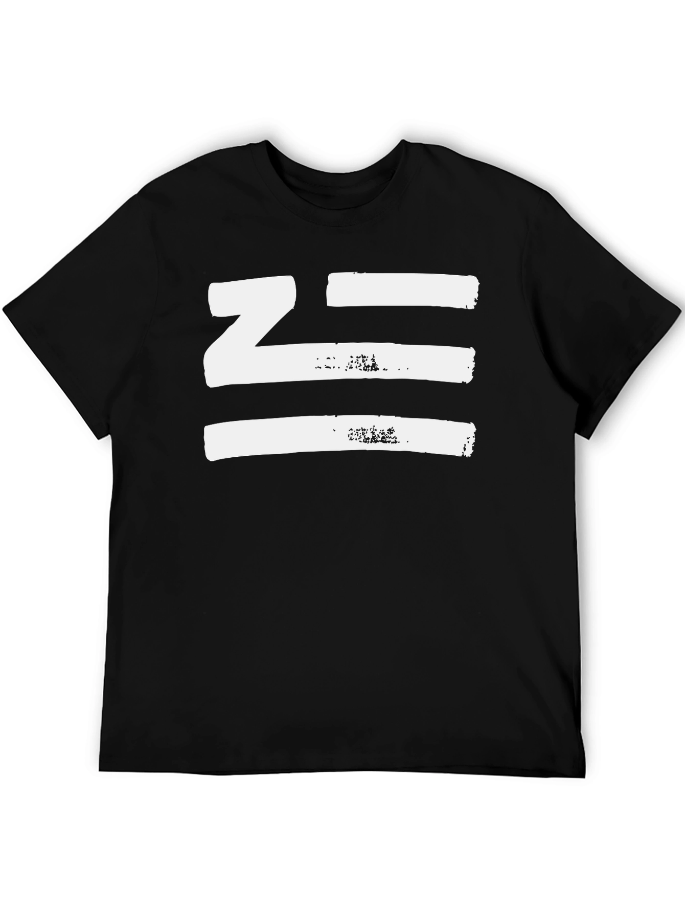 Black Distressed Striped Graphic Black T-Shirt view 5