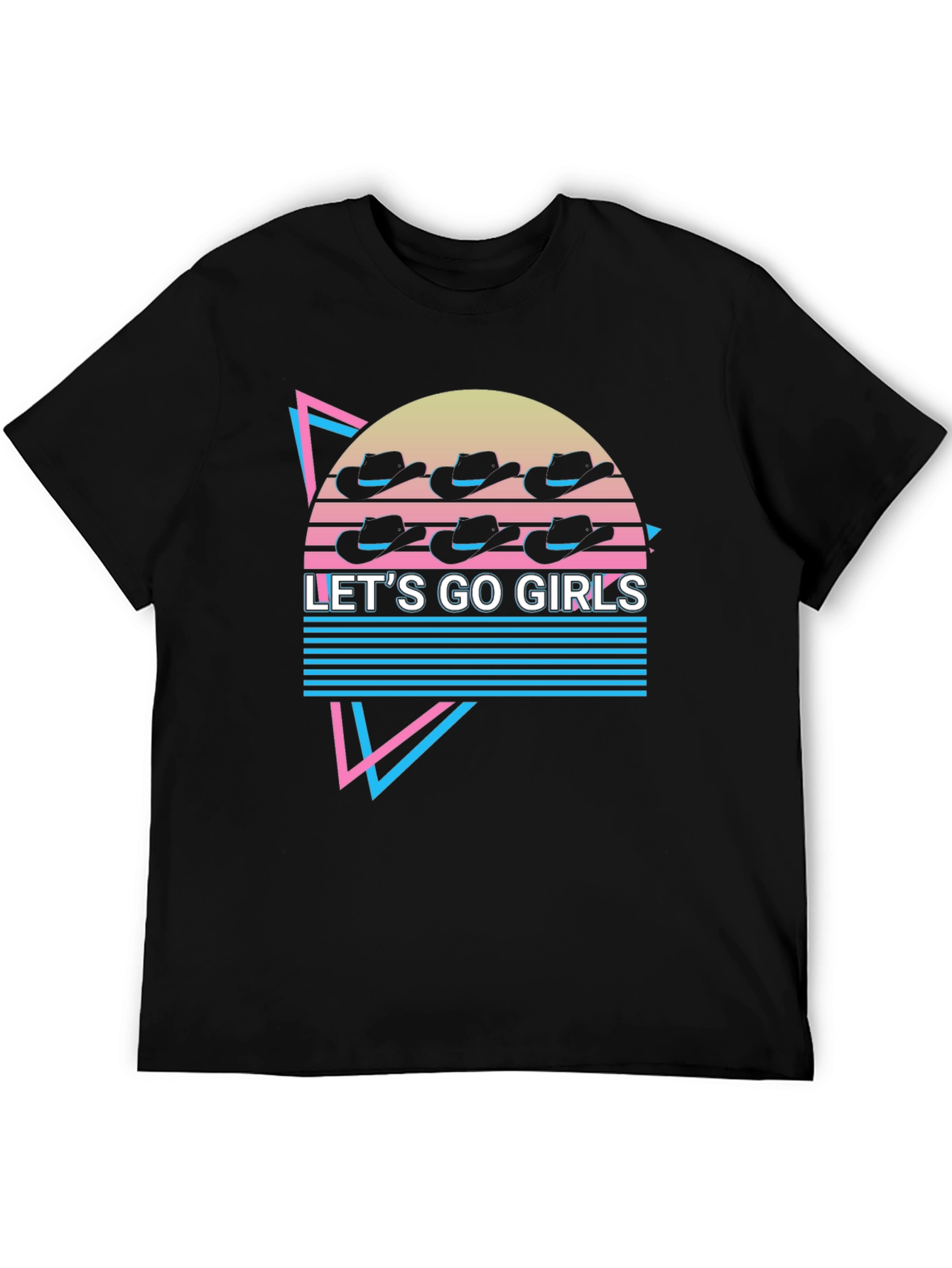 Black Retro Let's Go Girls T-Shirt view 5