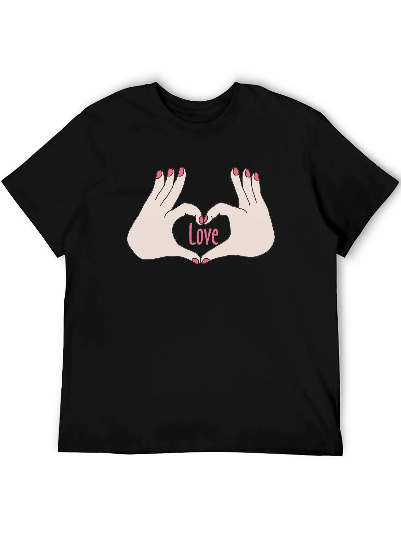 Black Love Hands Graphic Tee - Stylish Black T-Shirt view 5