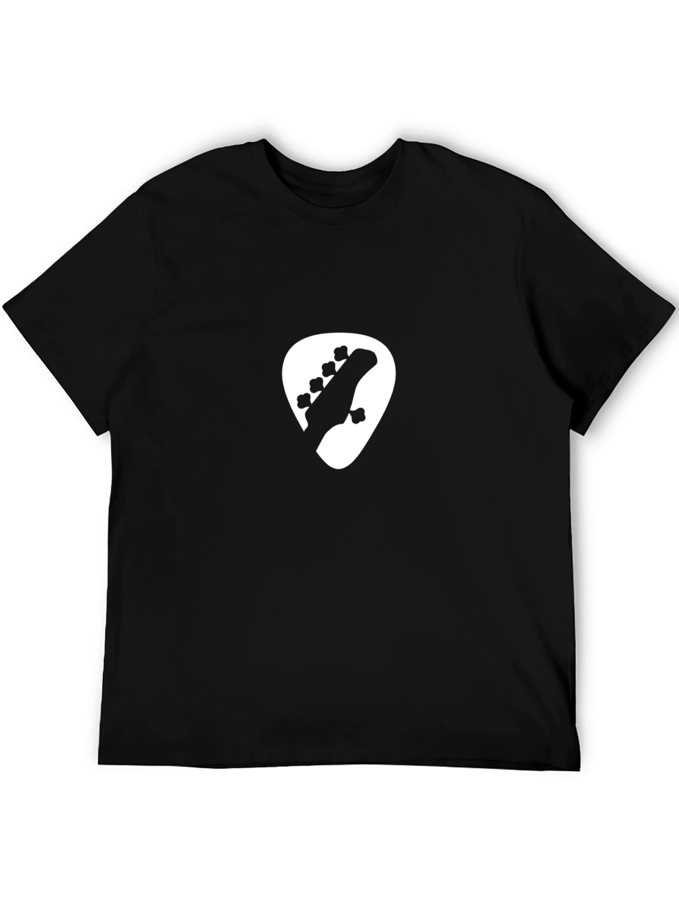 Black Bass Guitar Pick T-Shirt - Black Tee view 5