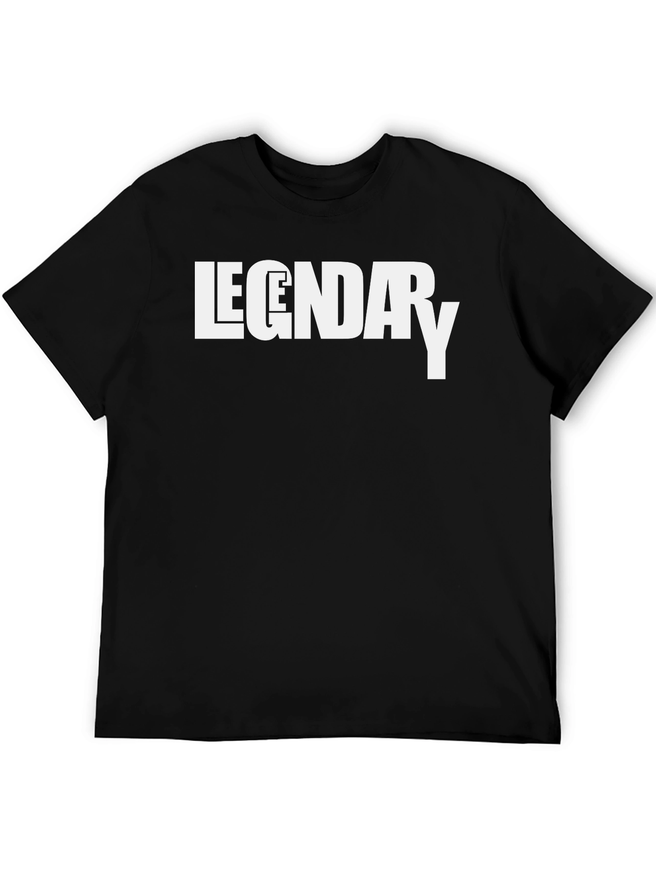 Black Legendary Graphic Tee - Black Cotton T-Shirt view 5