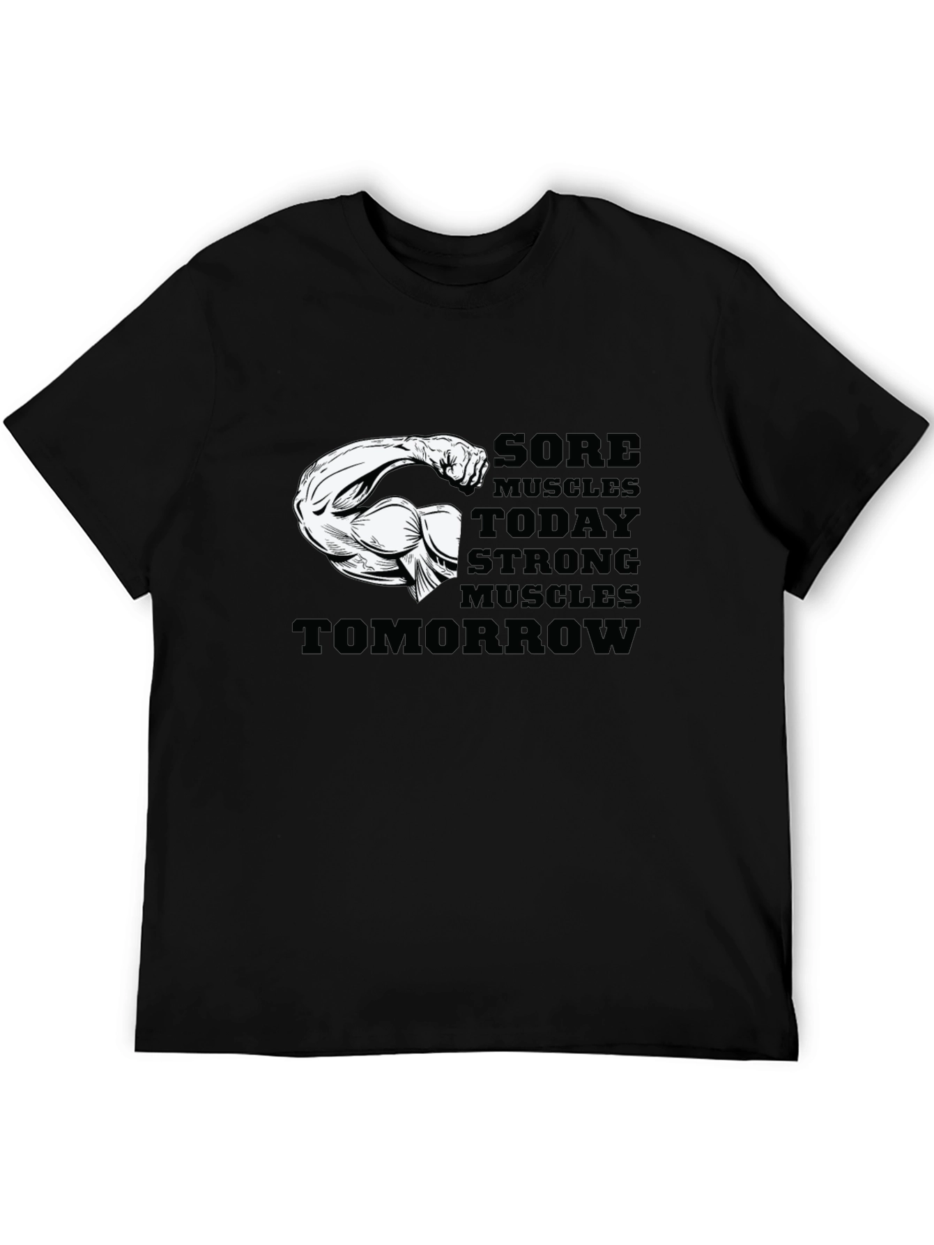 Black Sore Muscles Strong Muscles T-Shirt view 5