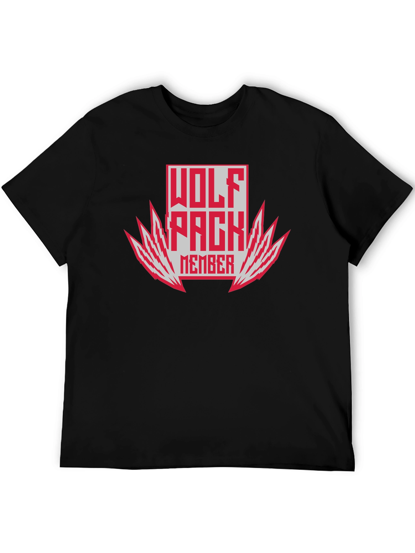 Black Wolf Pack Member Graphic Tee - Bold Style! view 5
