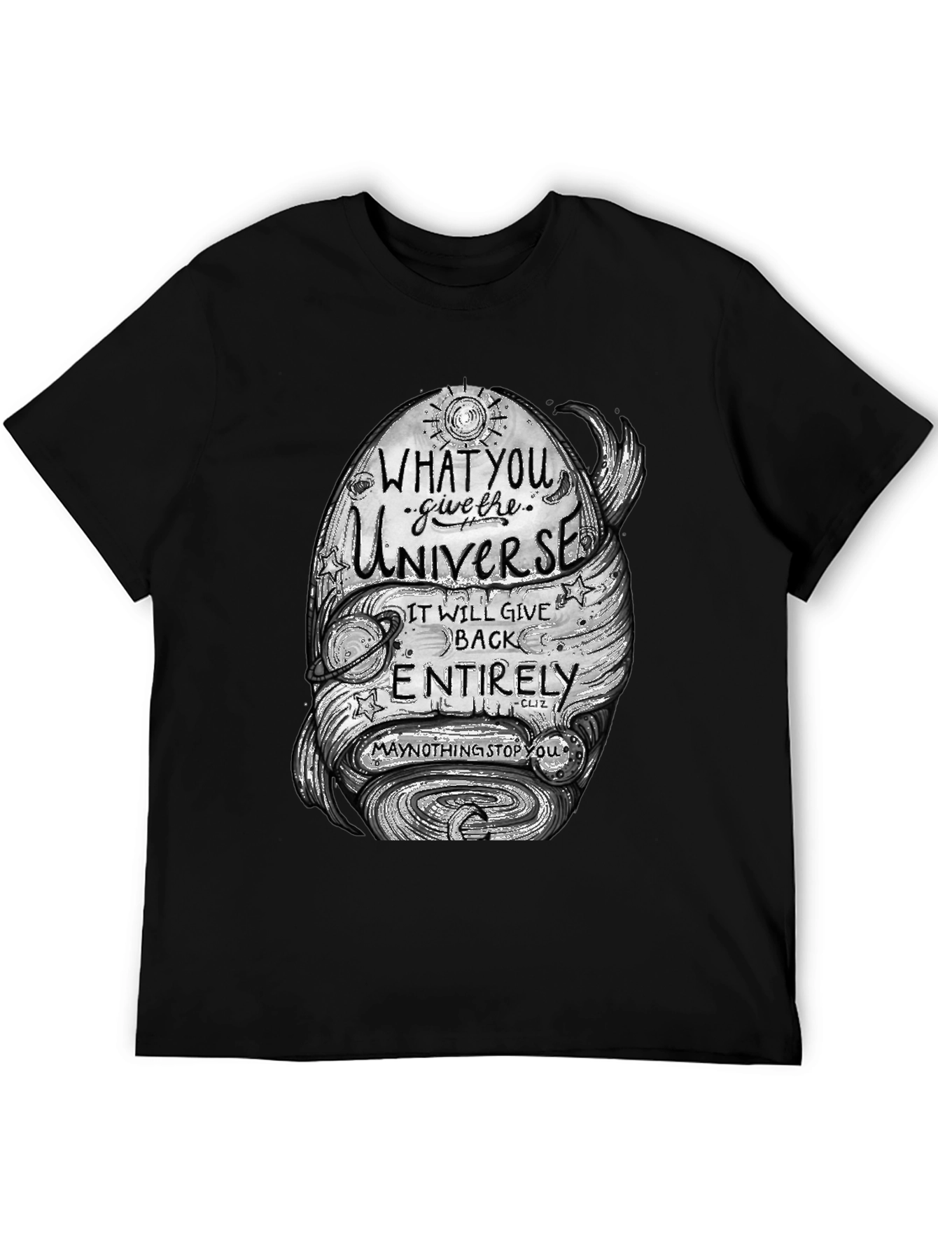 Black Universe Graphic Tee - Inspire & Motivate! view 5