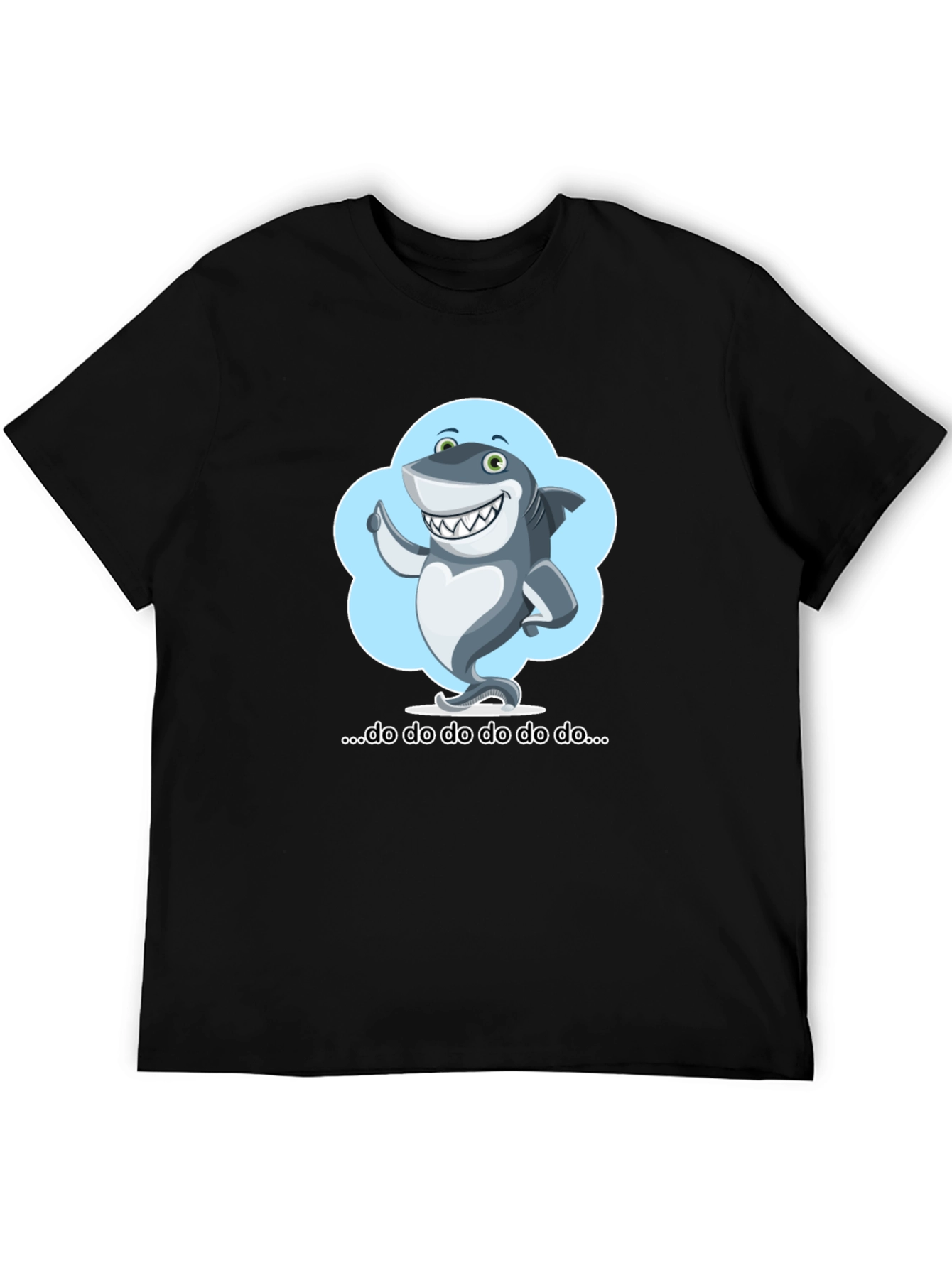 Black Cartoon Shark T-Shirt - Fun & Stylish! view 5