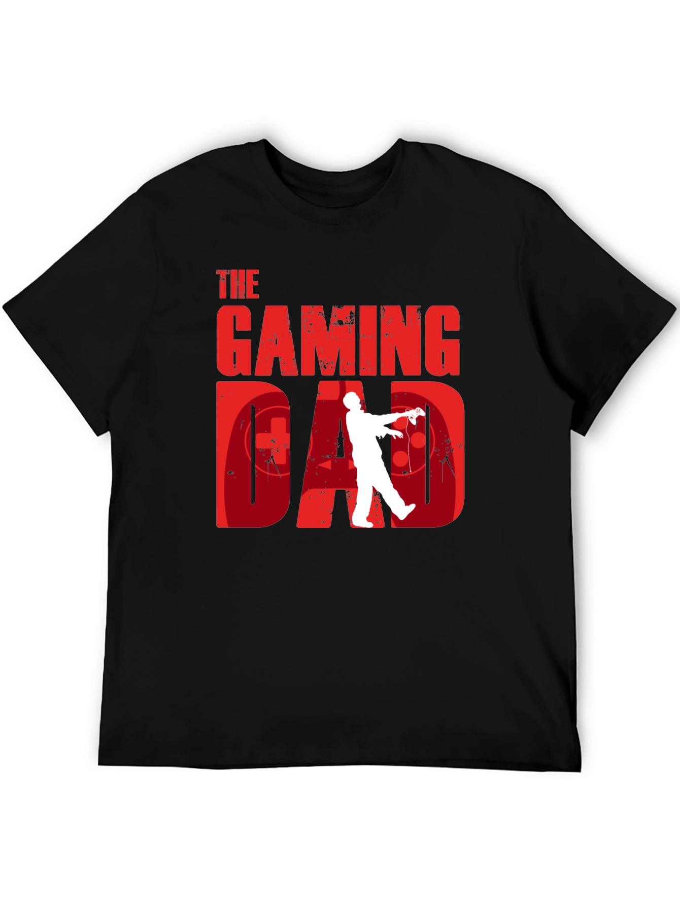 Black Gaming Dad T-Shirt - Gamer Zombie Graphic Tee view 5