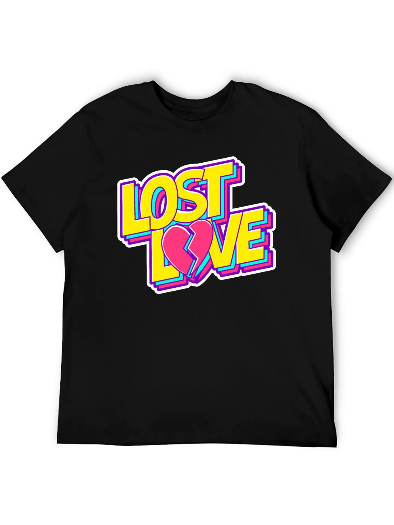 Black Lost Love Graphic T-Shirt - Casual Style view 5