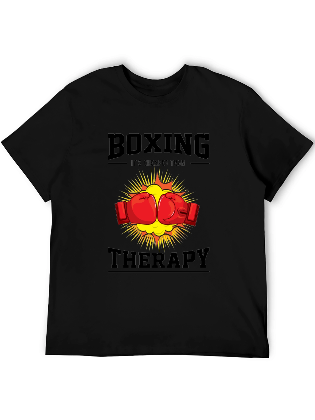 Black Boxing Cheaper Than Therapy T-Shirt view 5