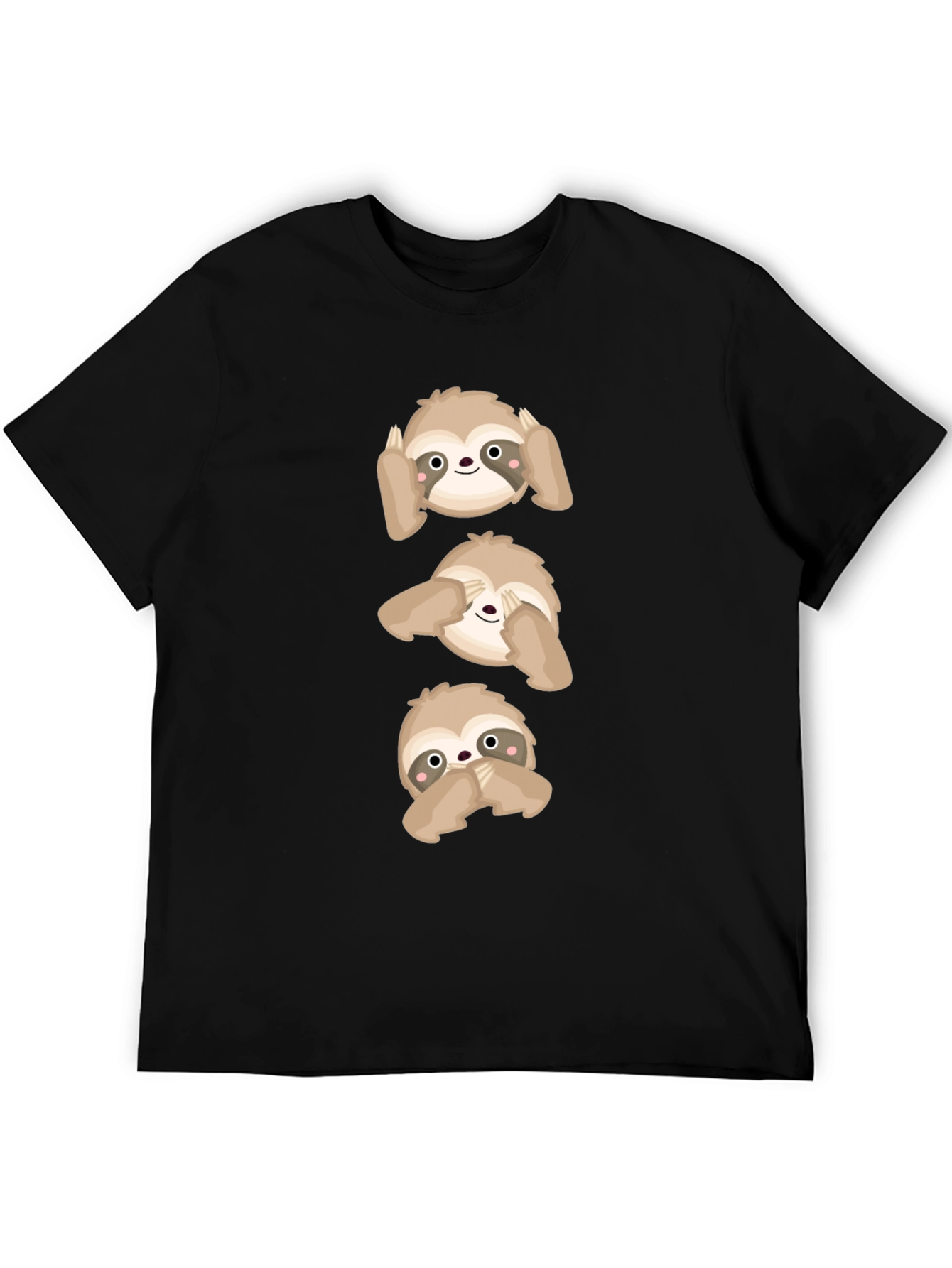 Black Hear, See, Speak No Evil Sloth Graphic Tee view 5