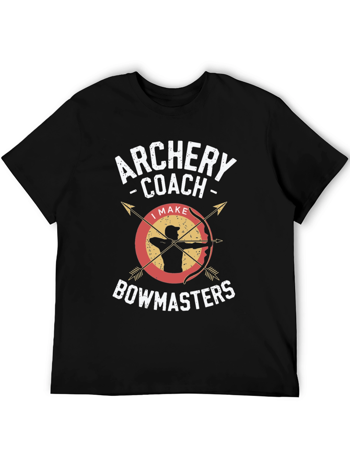 Black Archery Coach Bowmasters T-Shirt - Archery Lover Tee view 5