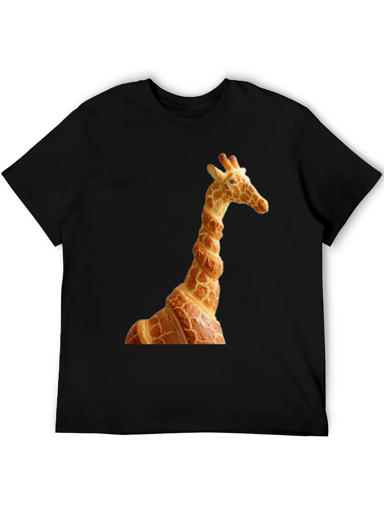 Black Croissant Giraffe Graphic Tee - Novelty Humor view 5