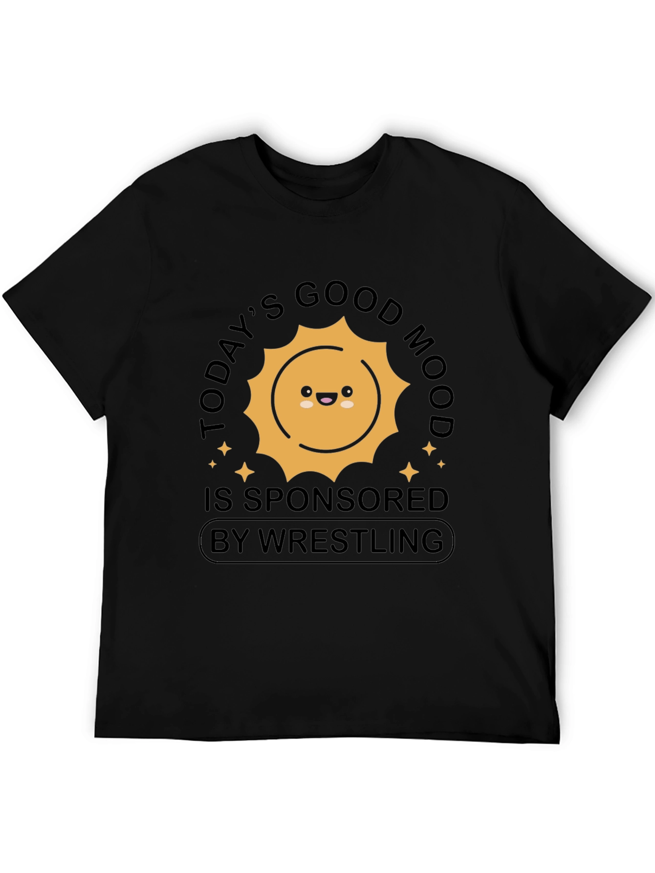Black Good Mood Wrestling T-Shirt view 5
