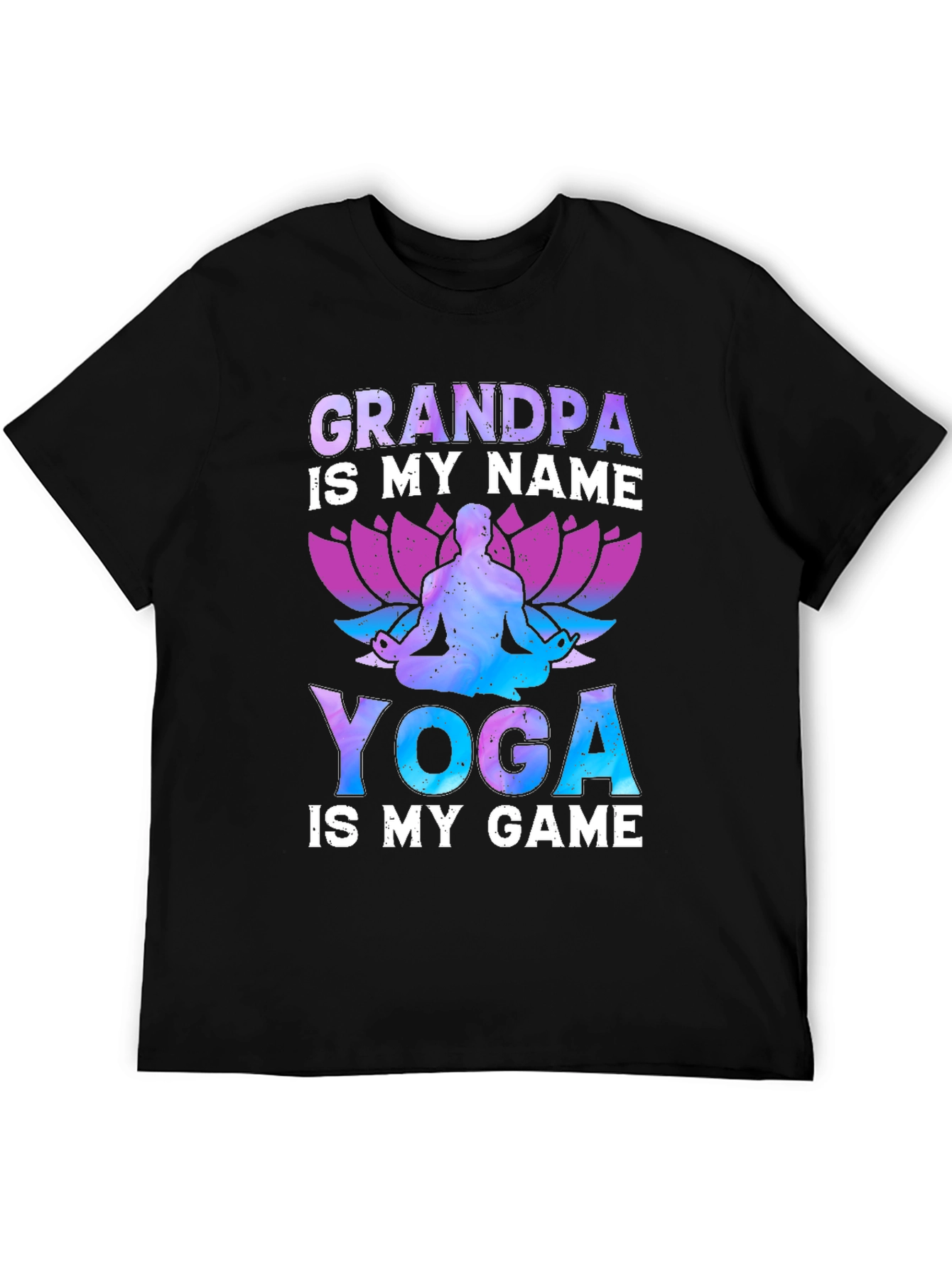 Black Grandpa Yoga T-Shirt view 5
