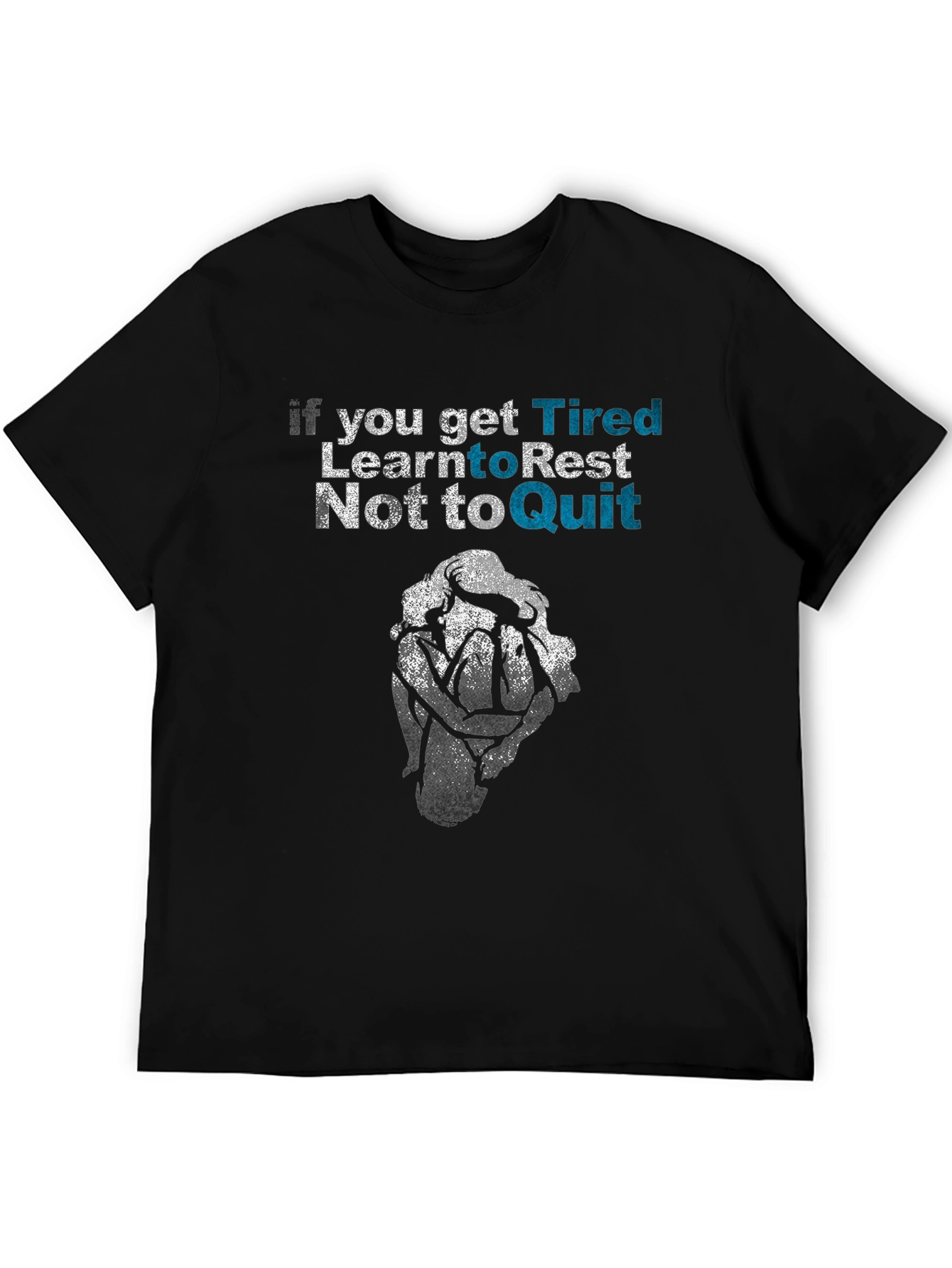 Black Motivational Graphic Tee: Rest, Don't Quit view 5