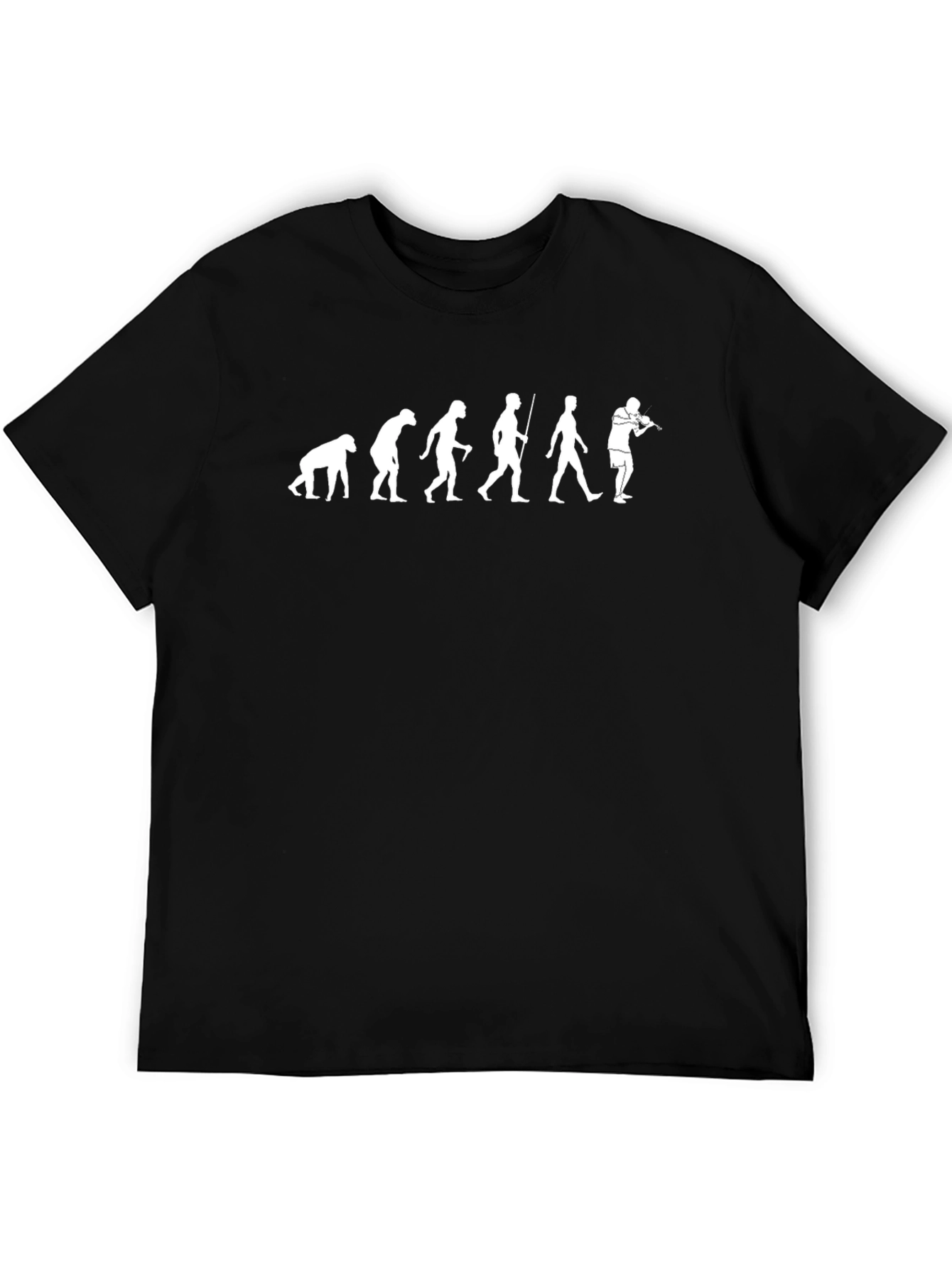 Black Evolution of Violinist Funny T-Shirt view 5