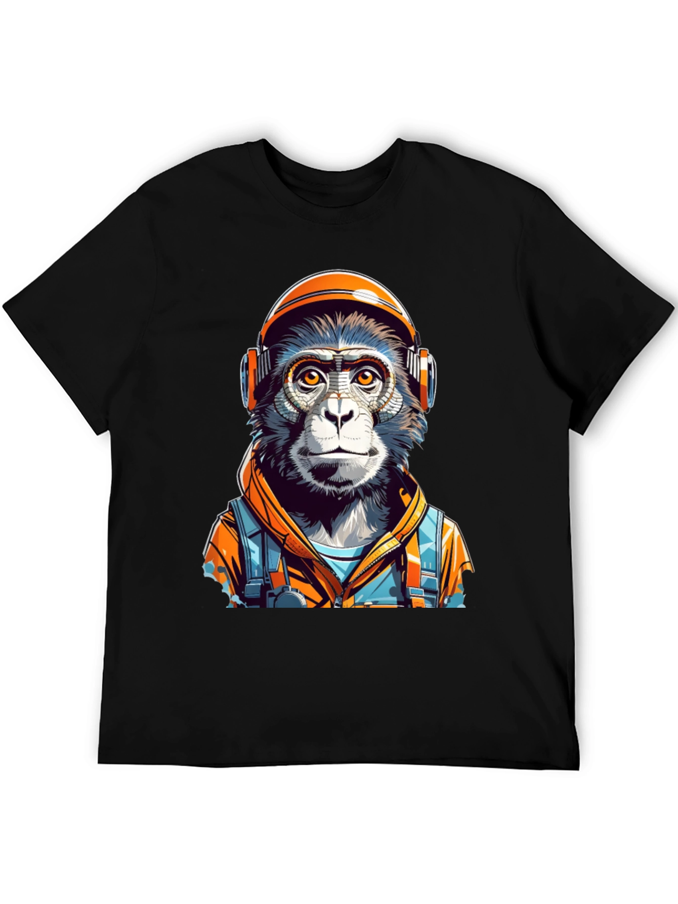 Black Monkey Astronaut Graphic Tee - Unique Design view 5
