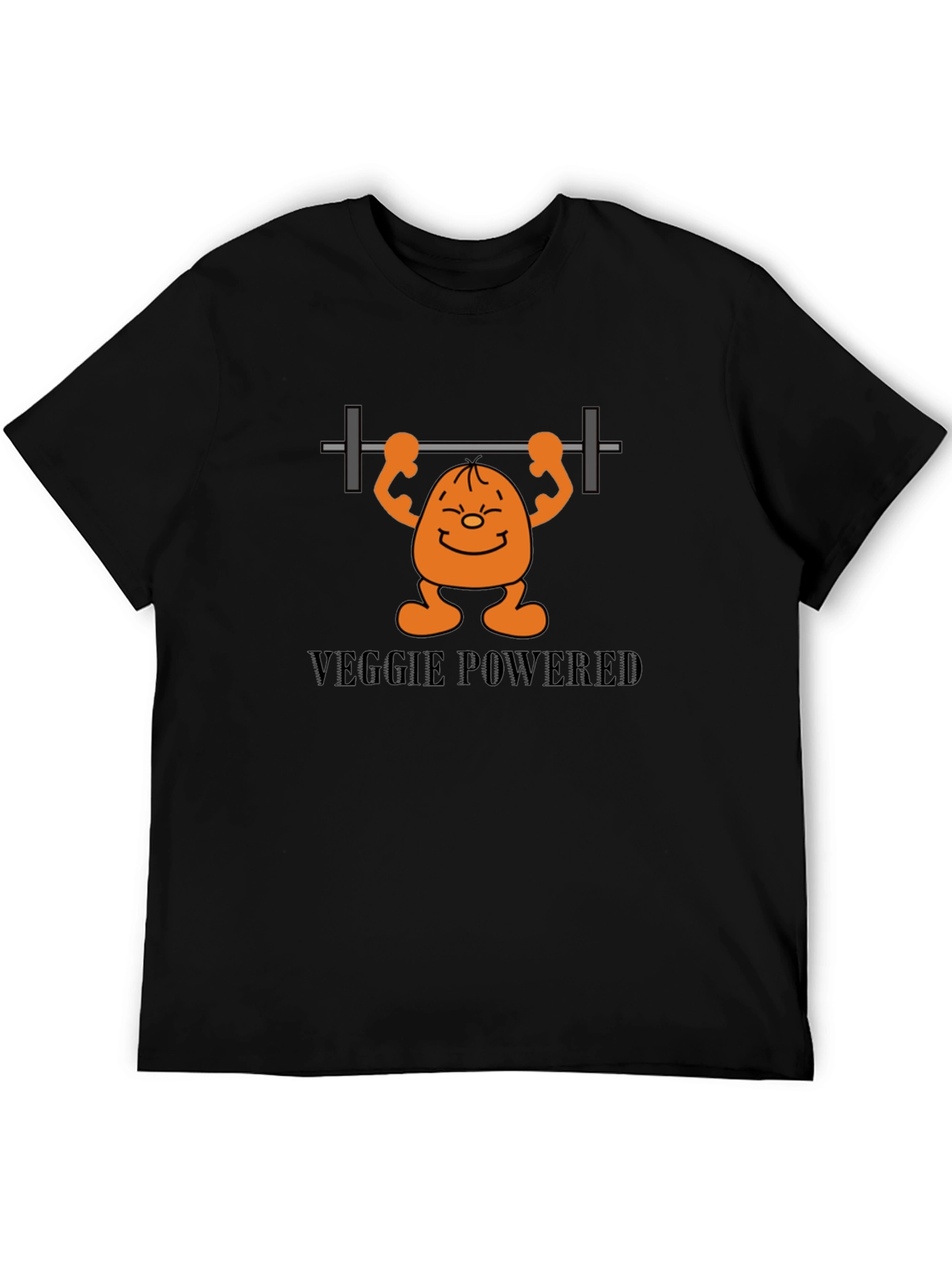 Black Veggie Powered Workout T-Shirt view 5