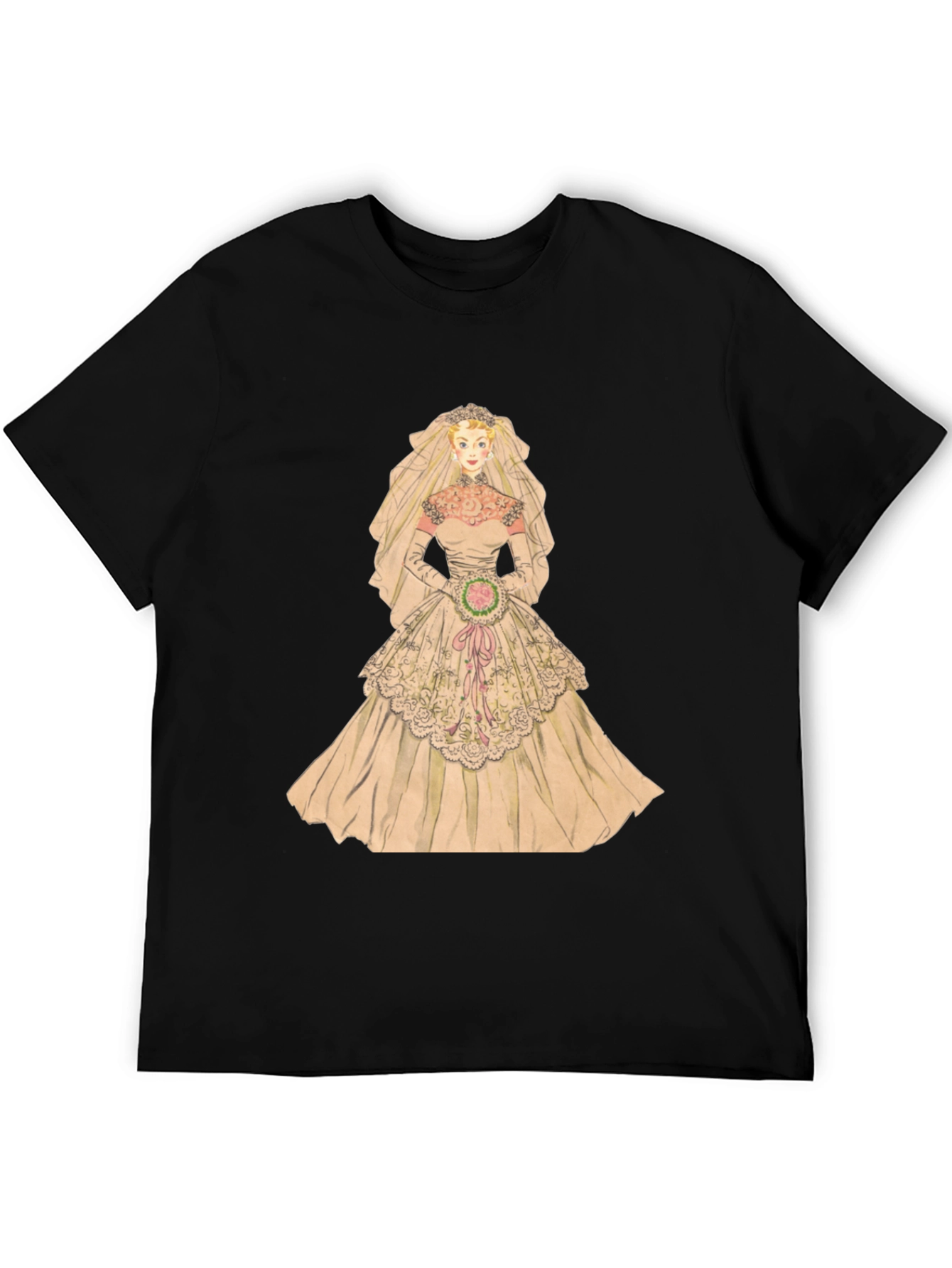 Bride T-Shirt - Vintage Wedding Dress Graphic Tee - 5