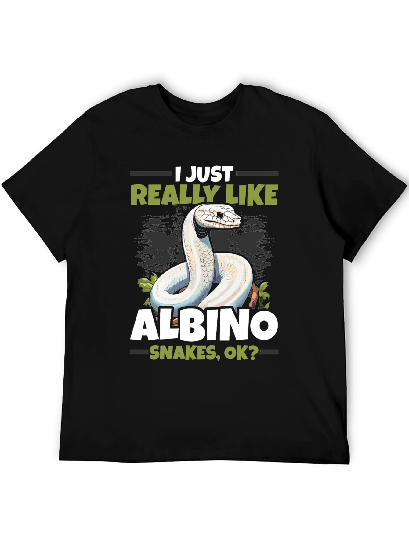 Black Albino Snake Lover T-Shirt - Reptile Pet Tee view 5