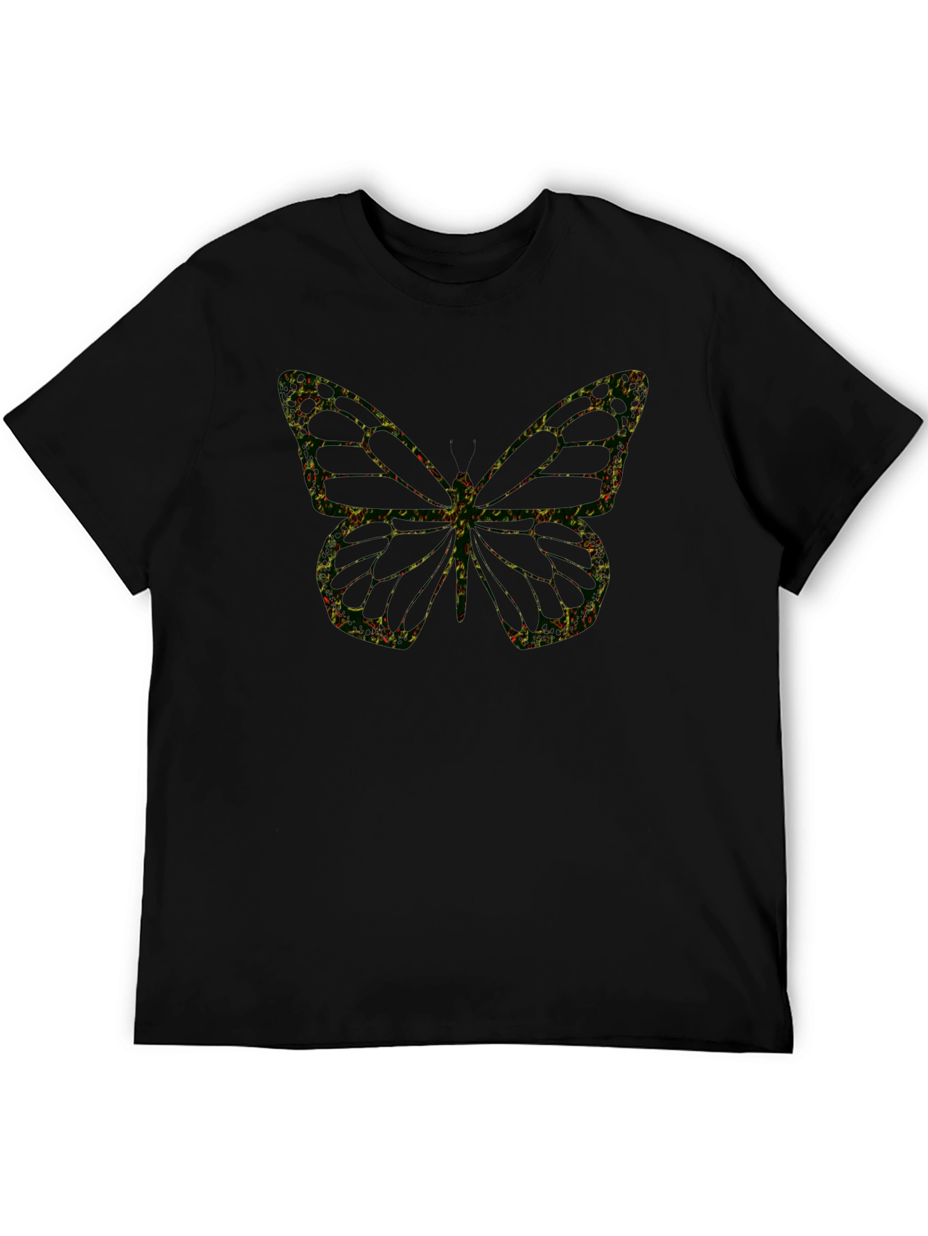 Black Butterfly Graphic Black T-Shirt view 5