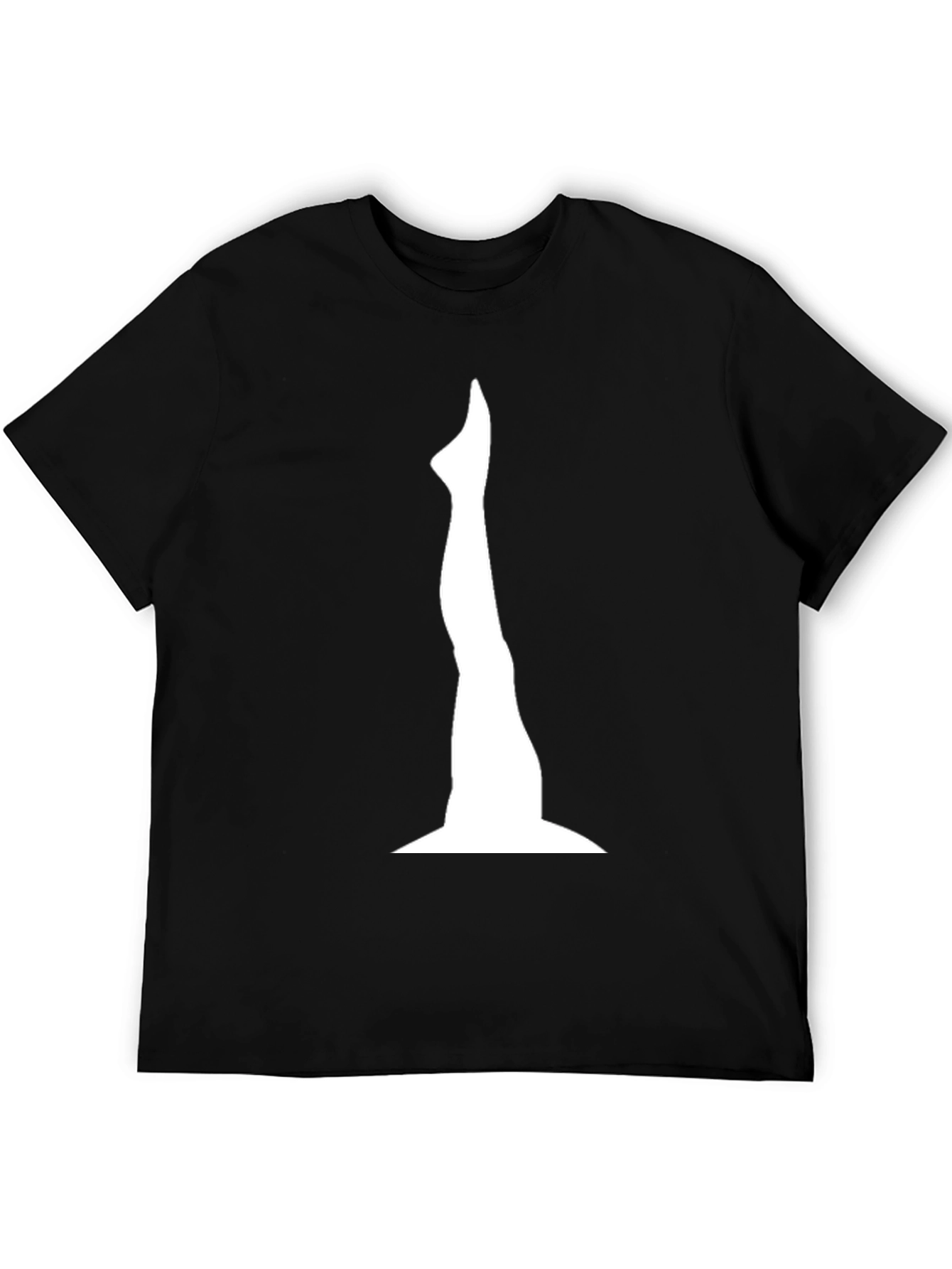 Black Statue Silhouette Graphic Tee - Stylish Black T-Shirt view 5
