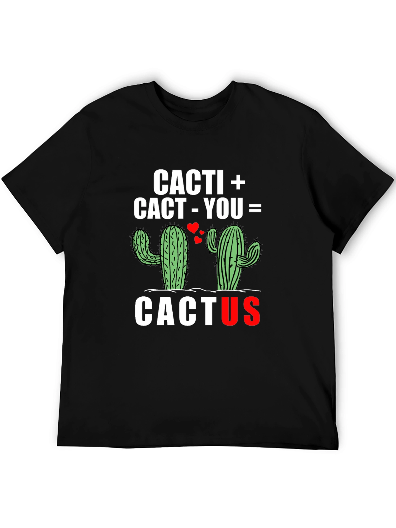 Black Cacti Cactus T-Shirt - Love Equation Graphic Tee view 5