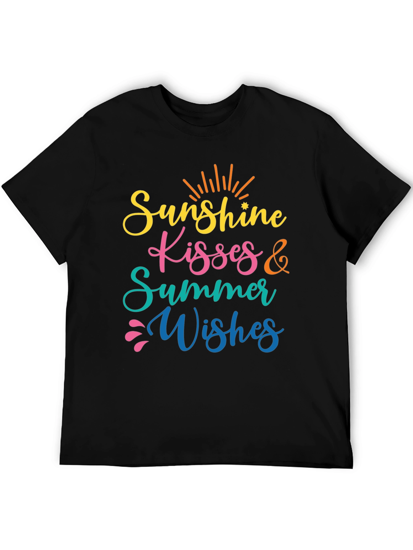 Black Sunshine Kisses Summer Wishes Black Tee view 5