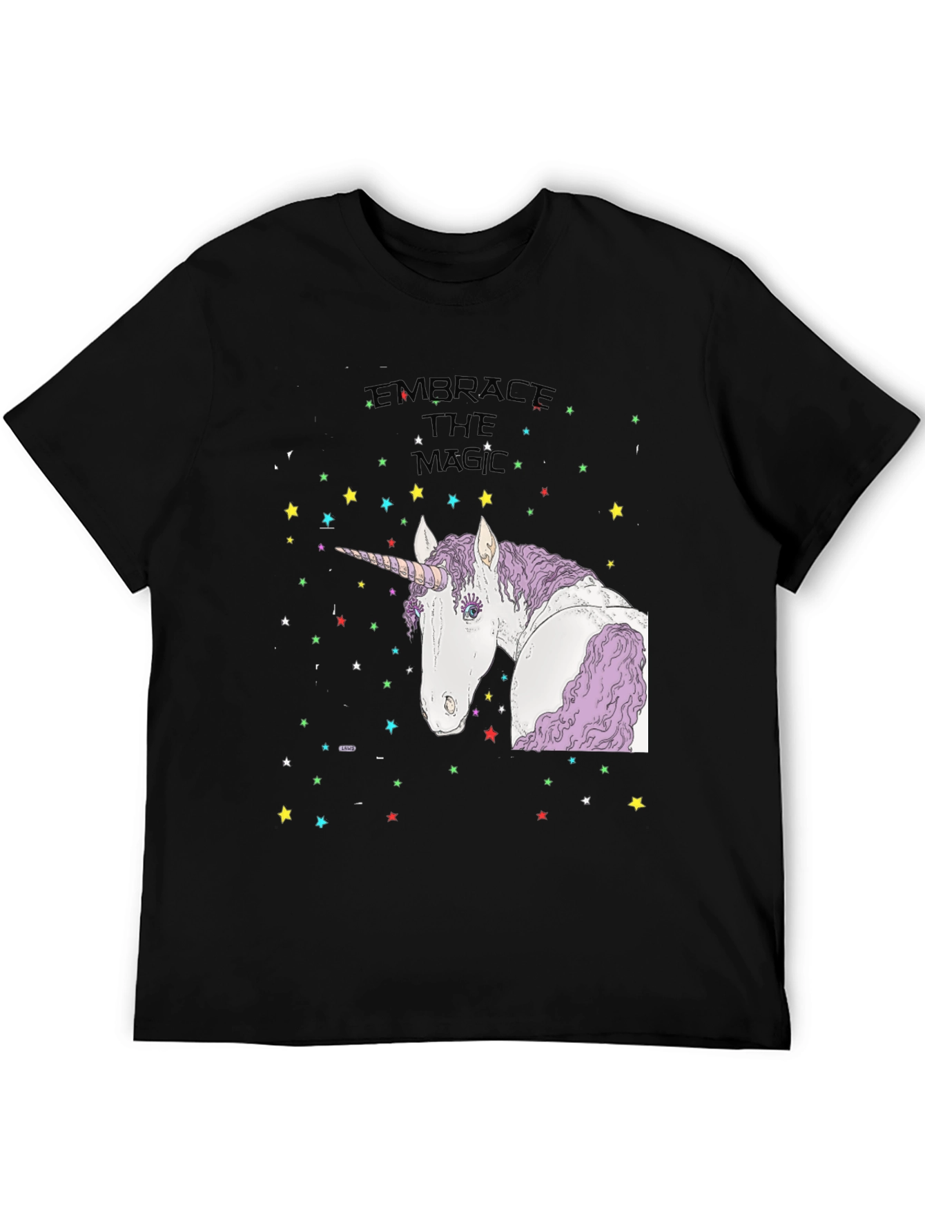 Embrace the Magic Unicorn Graphic Tee - Black Cotton - 5