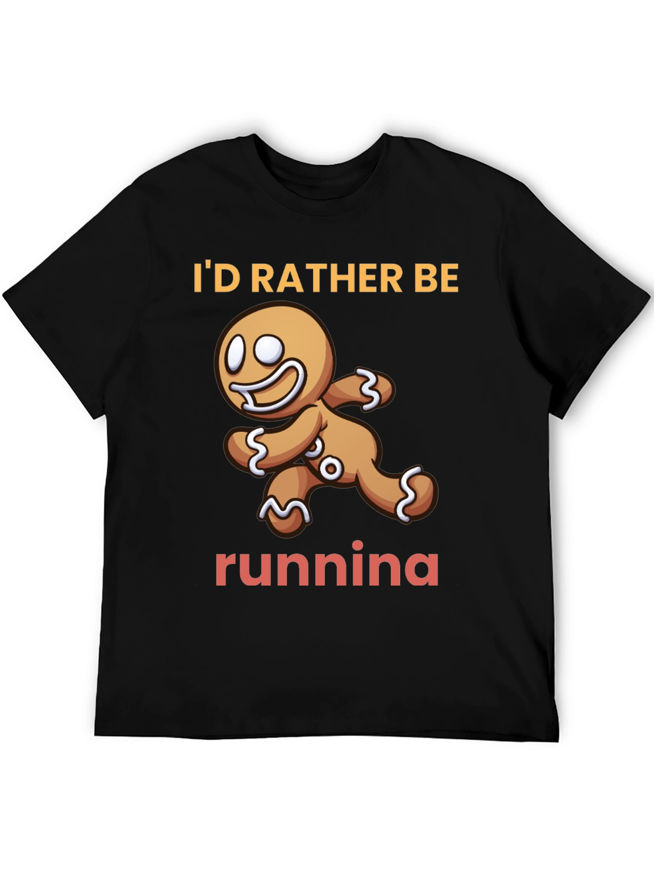 Black Gingerbread Man Running T-Shirt view 5