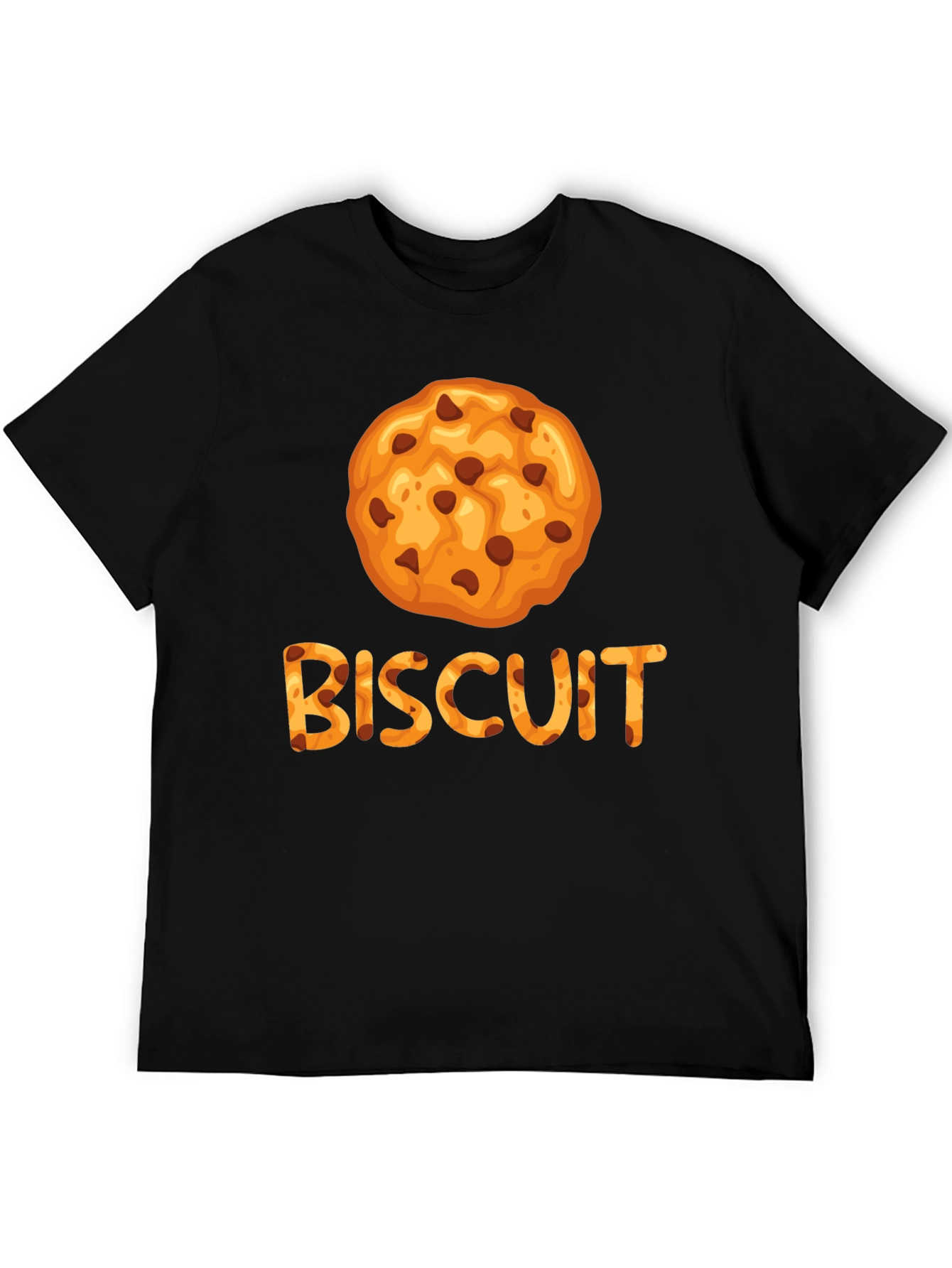 Black Biscuit Cookie Graphic Tee - Unisex Black T-Shirt view 5